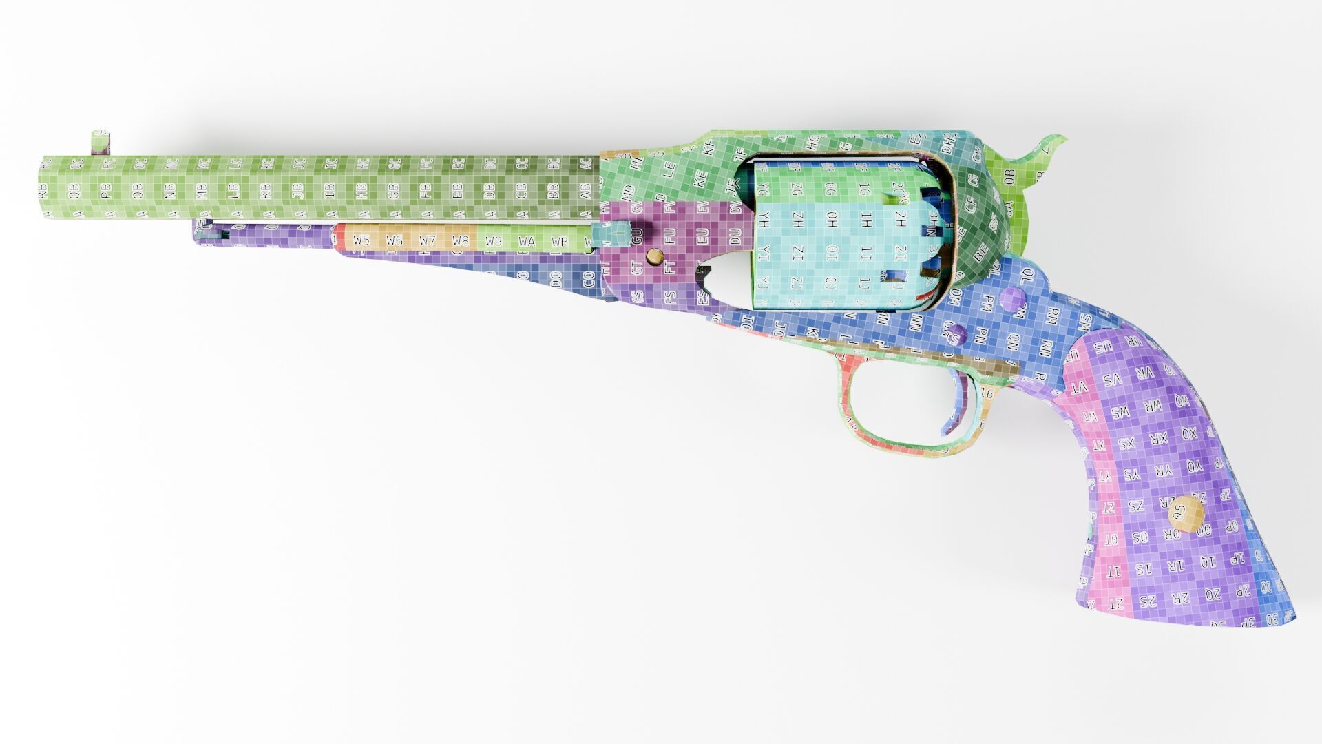 Remington 1858 New Model Army Revolver Low-poly 3D model_54