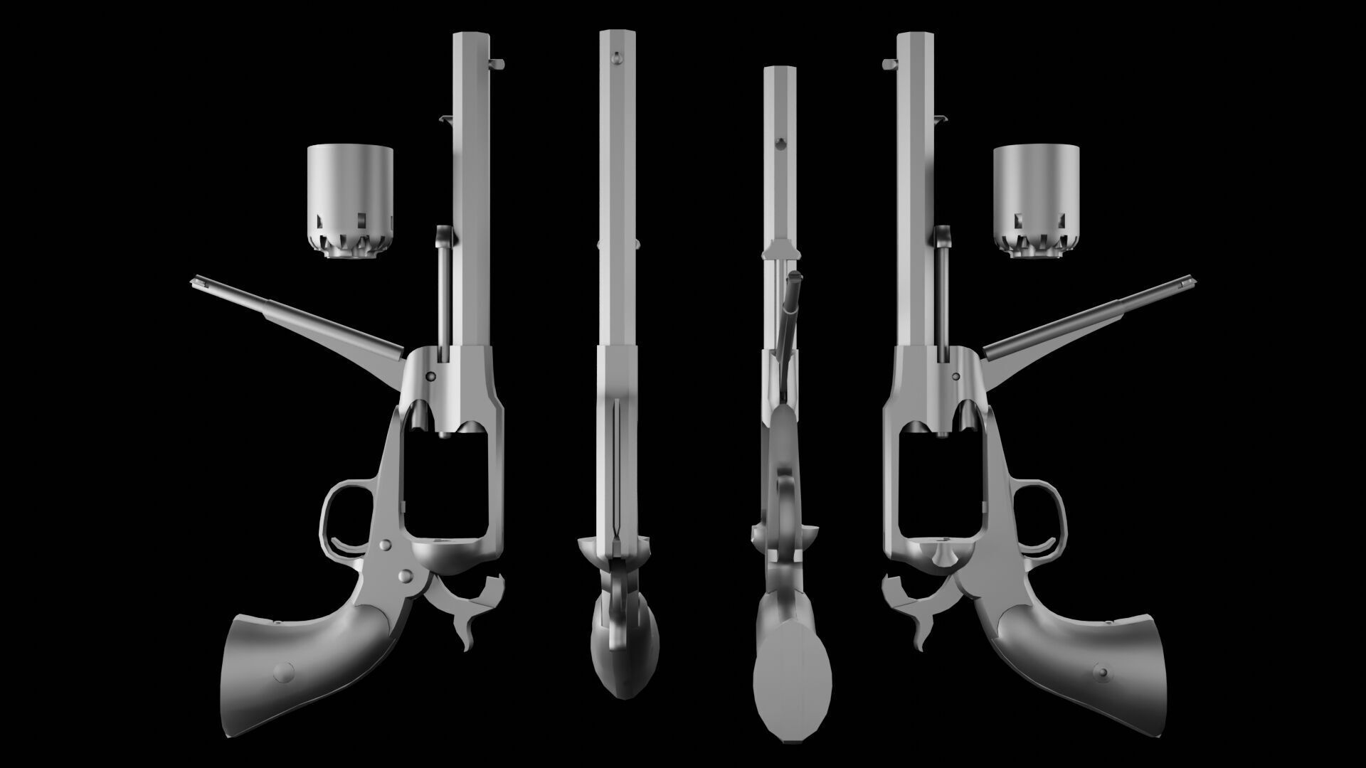 Remington 1858 New Model Army Revolver Low-poly 3D model_34