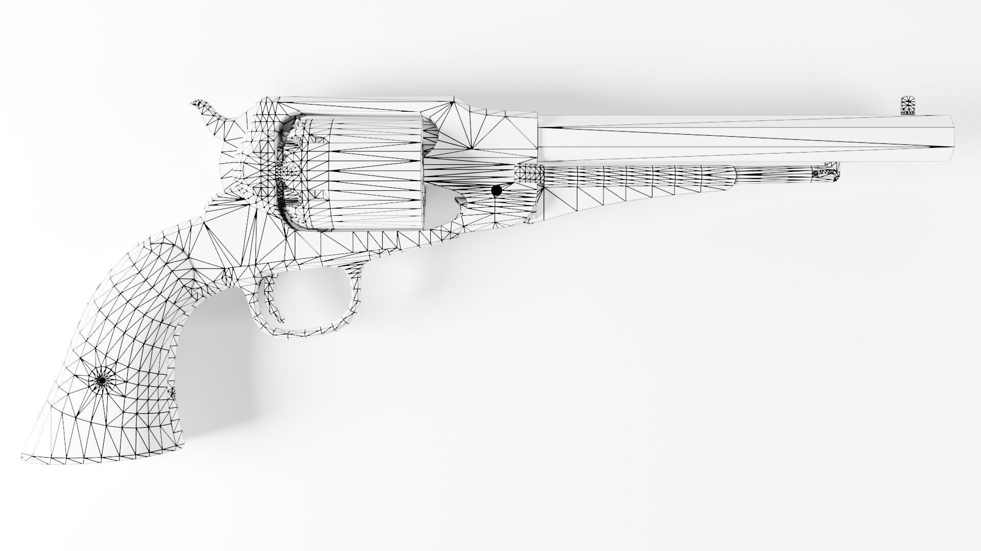 Remington 1858 New Model Army Revolver Low-poly 3D model_16