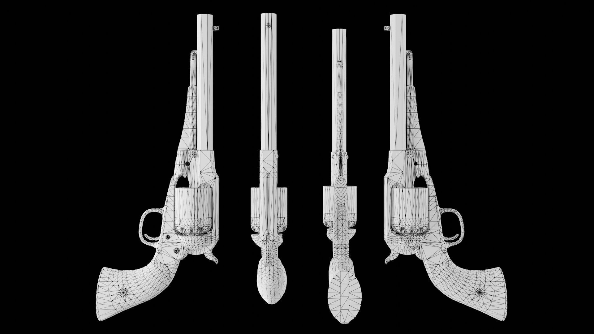 Remington 1858 New Model Army Revolver Low-poly 3D model_20