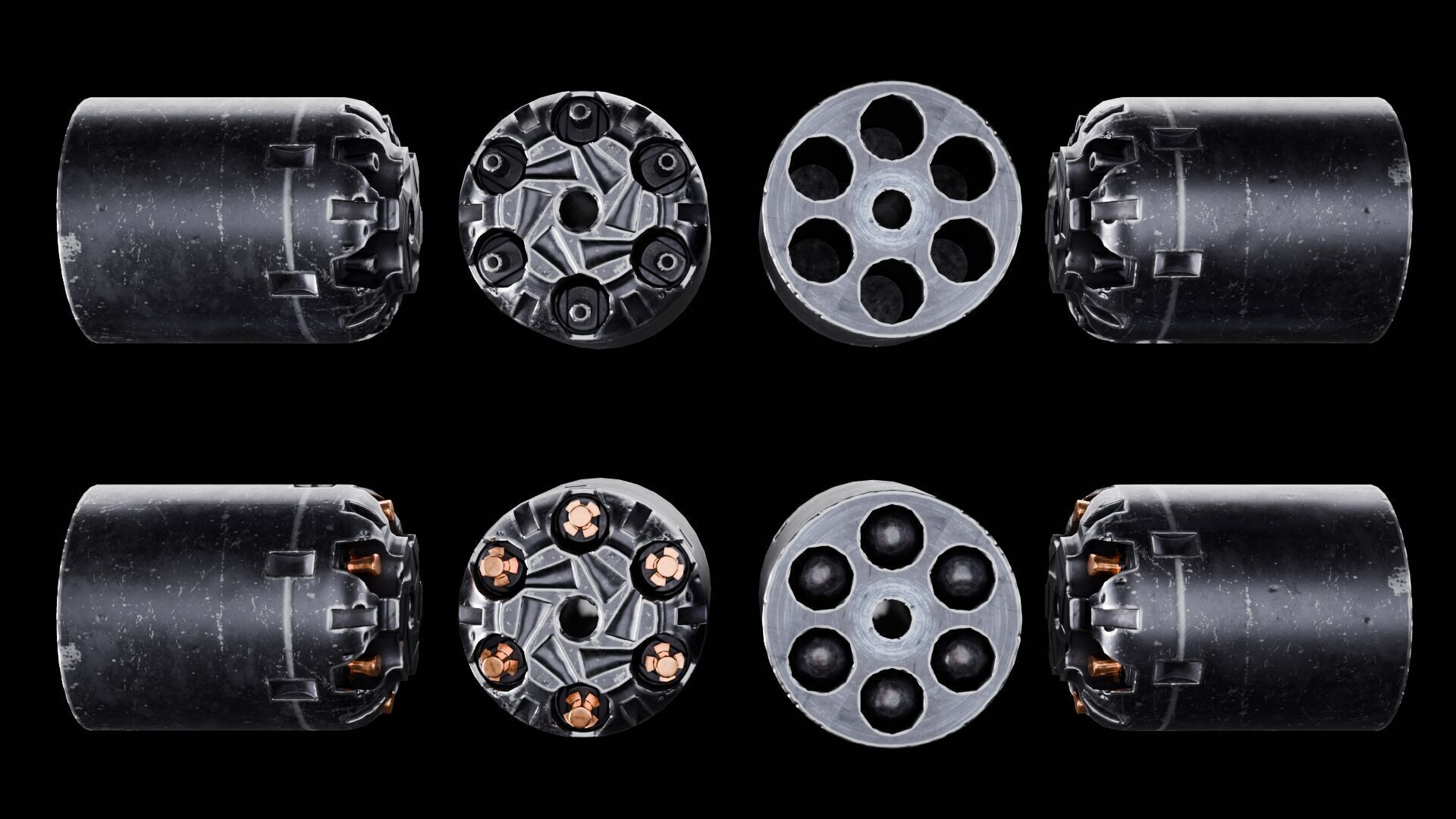 Remington 1858 New Model Army Revolver Low-poly 3D model_11