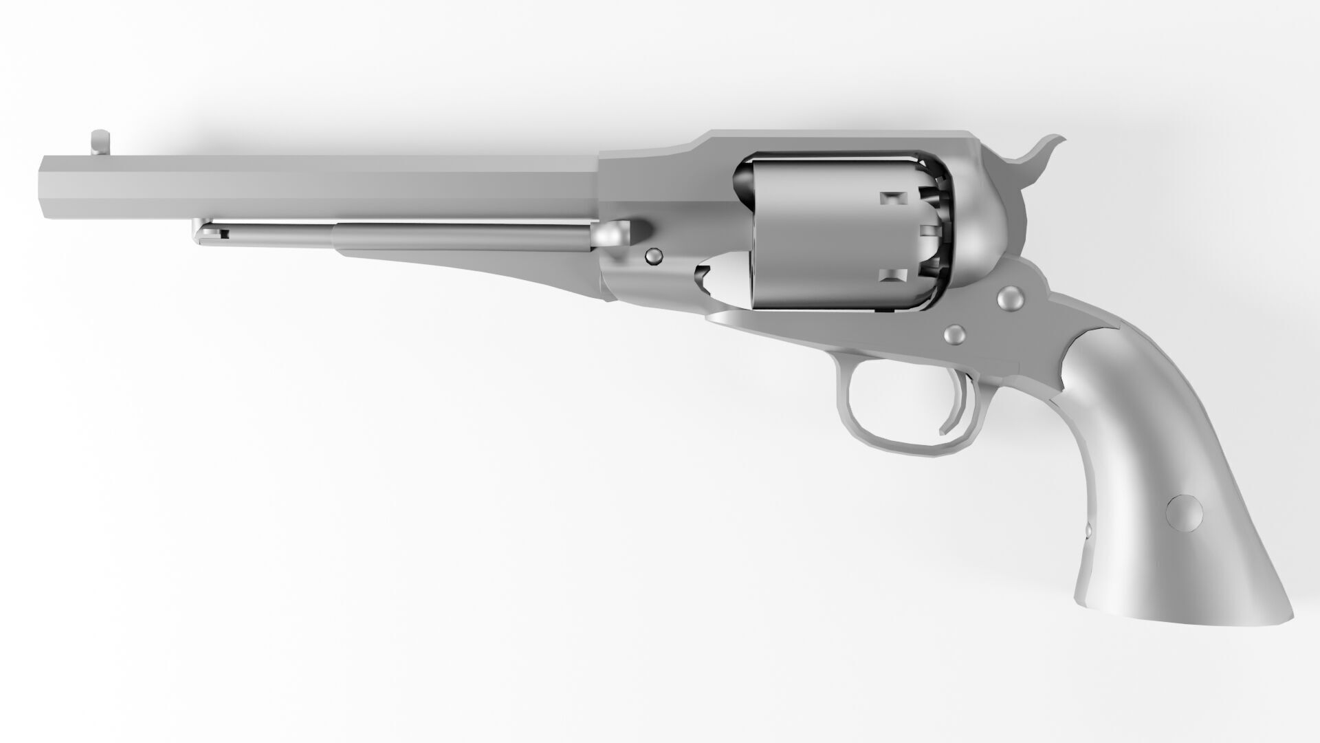 Remington 1858 New Model Army Revolver Low-poly 3D model_28