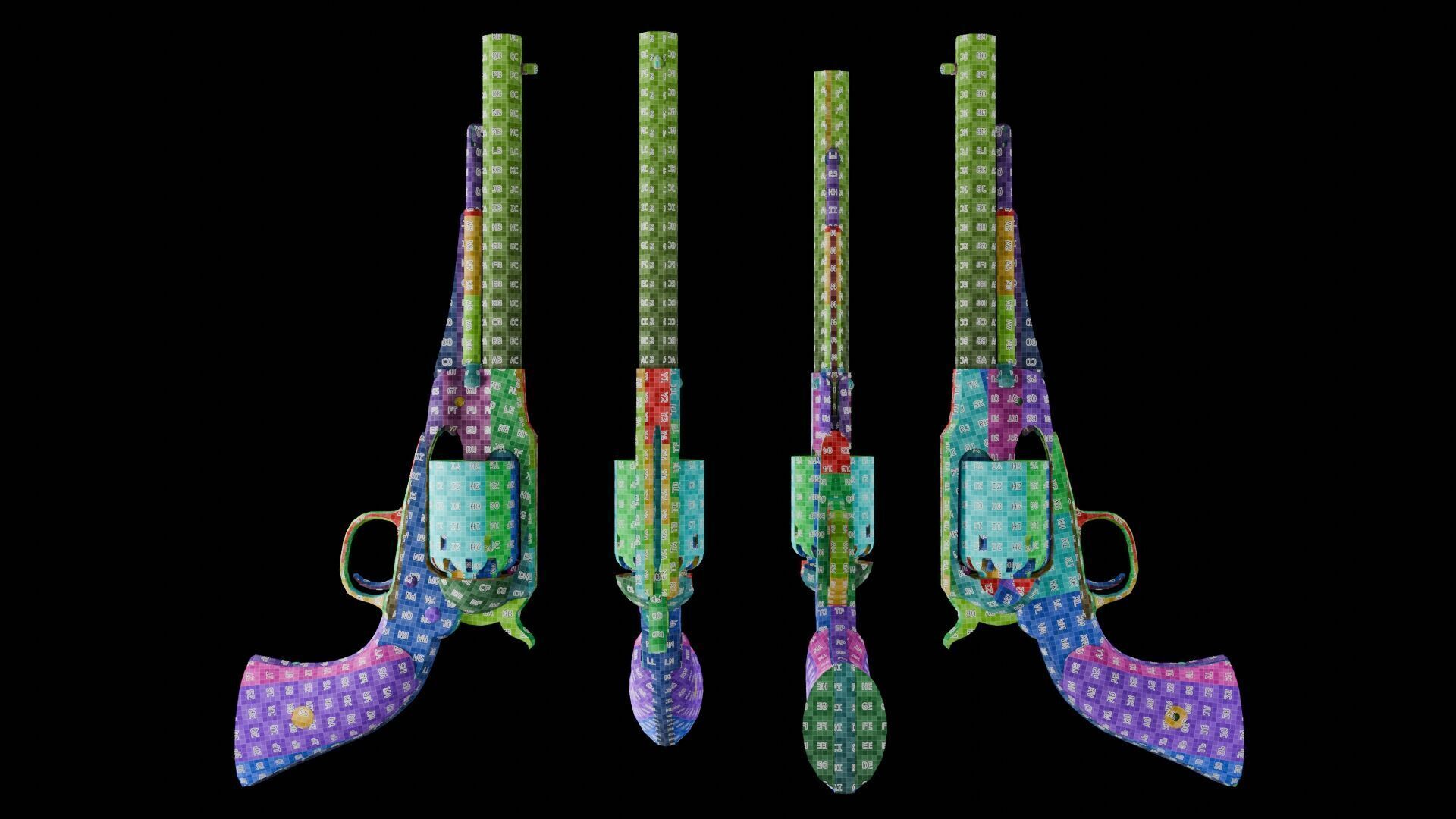 Remington 1858 New Model Army Revolver Low-poly 3D model_59