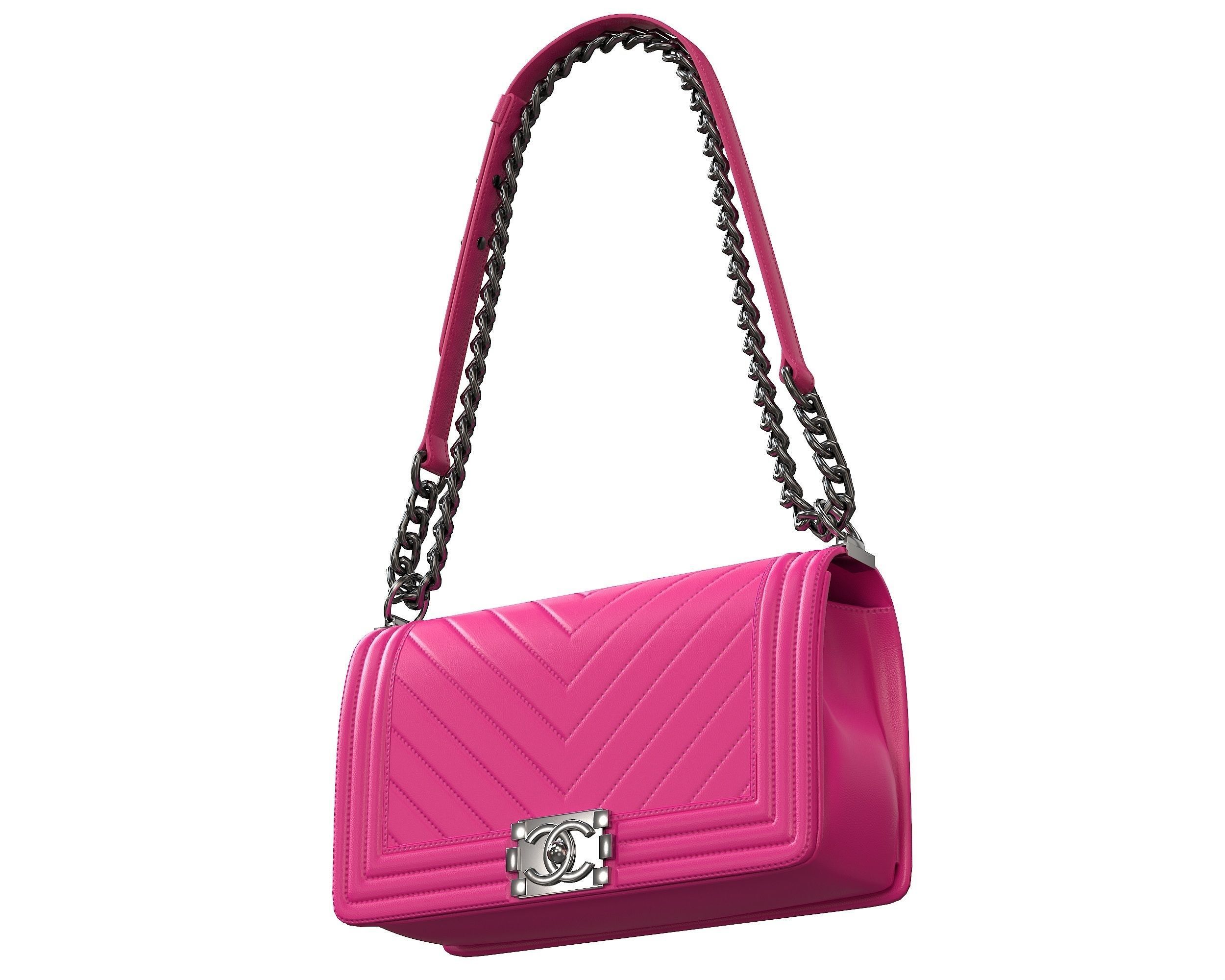 Boy Handbag Purple Leather Low-poly 3D model_3