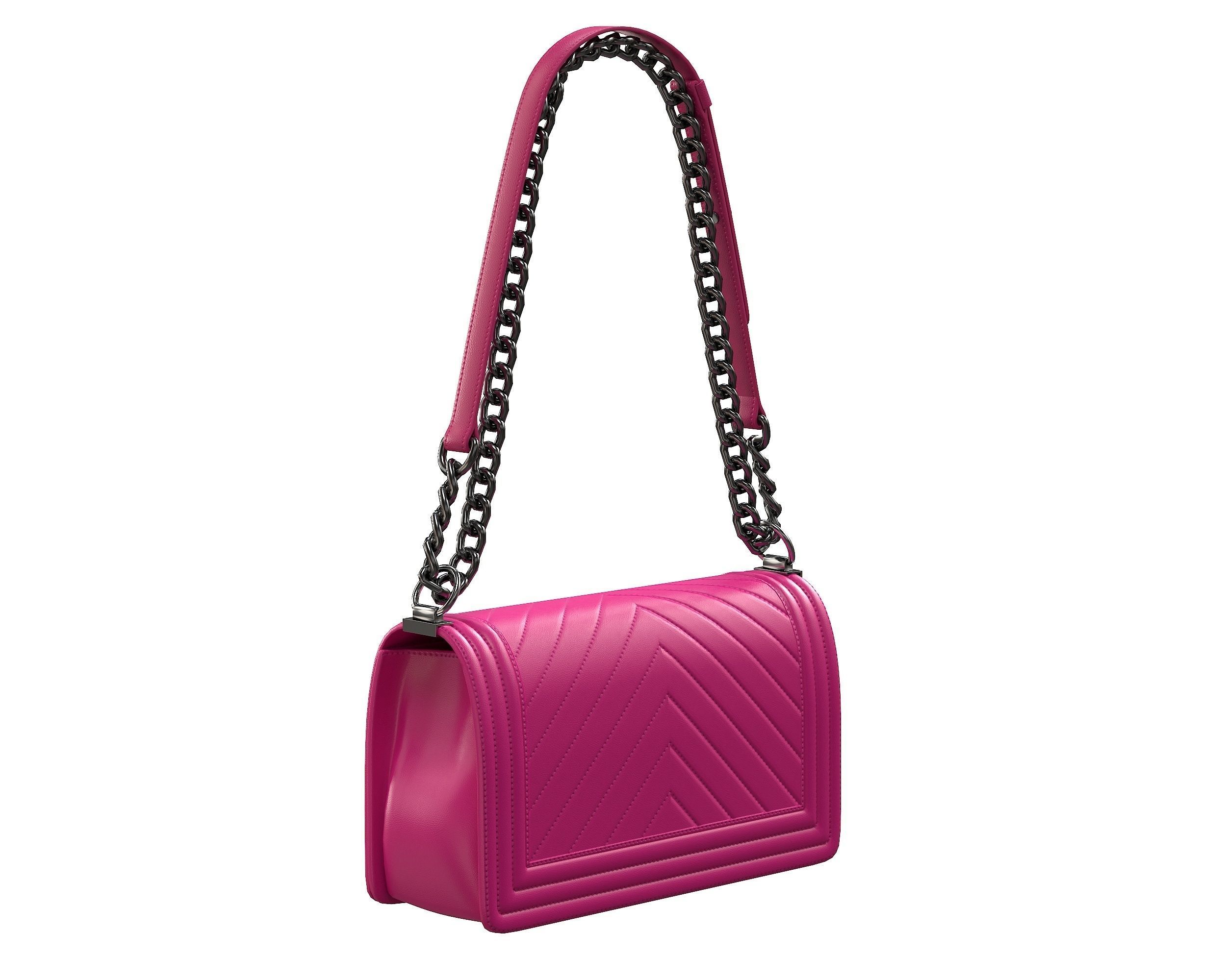 Boy Handbag Purple Leather Low-poly 3D model_5