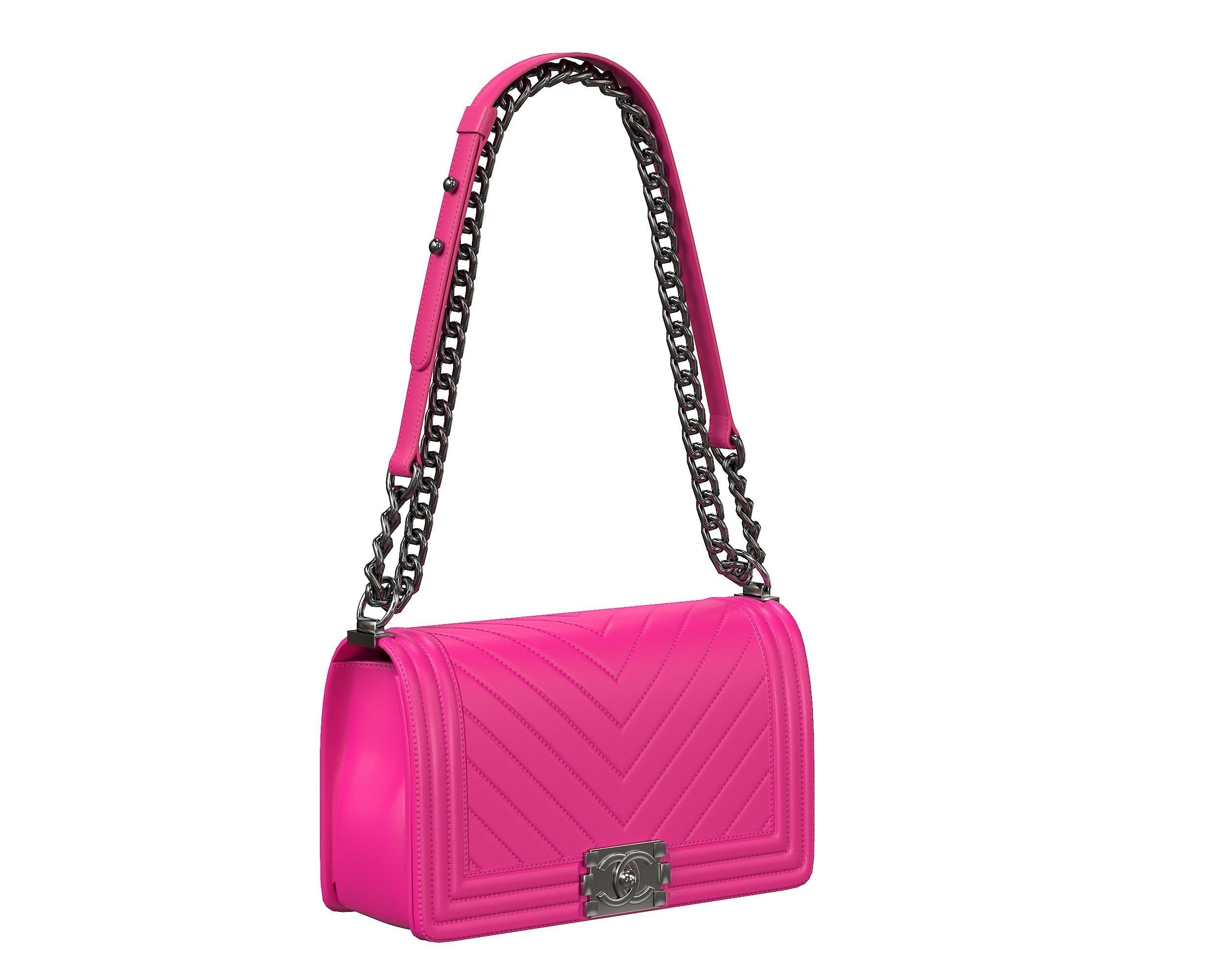 Boy Handbag Purple Leather Low-poly 3D model_1