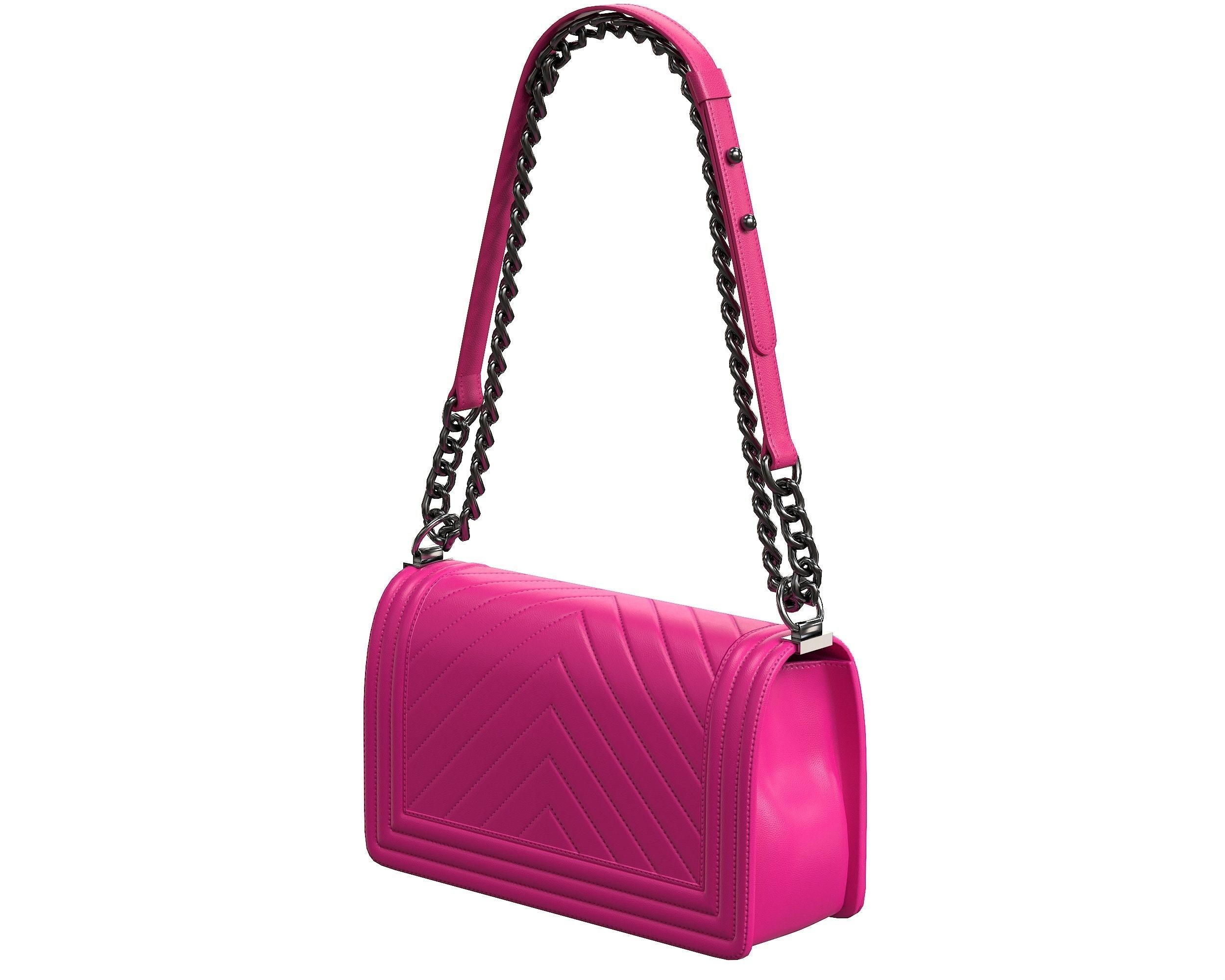 Boy Handbag Purple Leather Low-poly 3D model_4