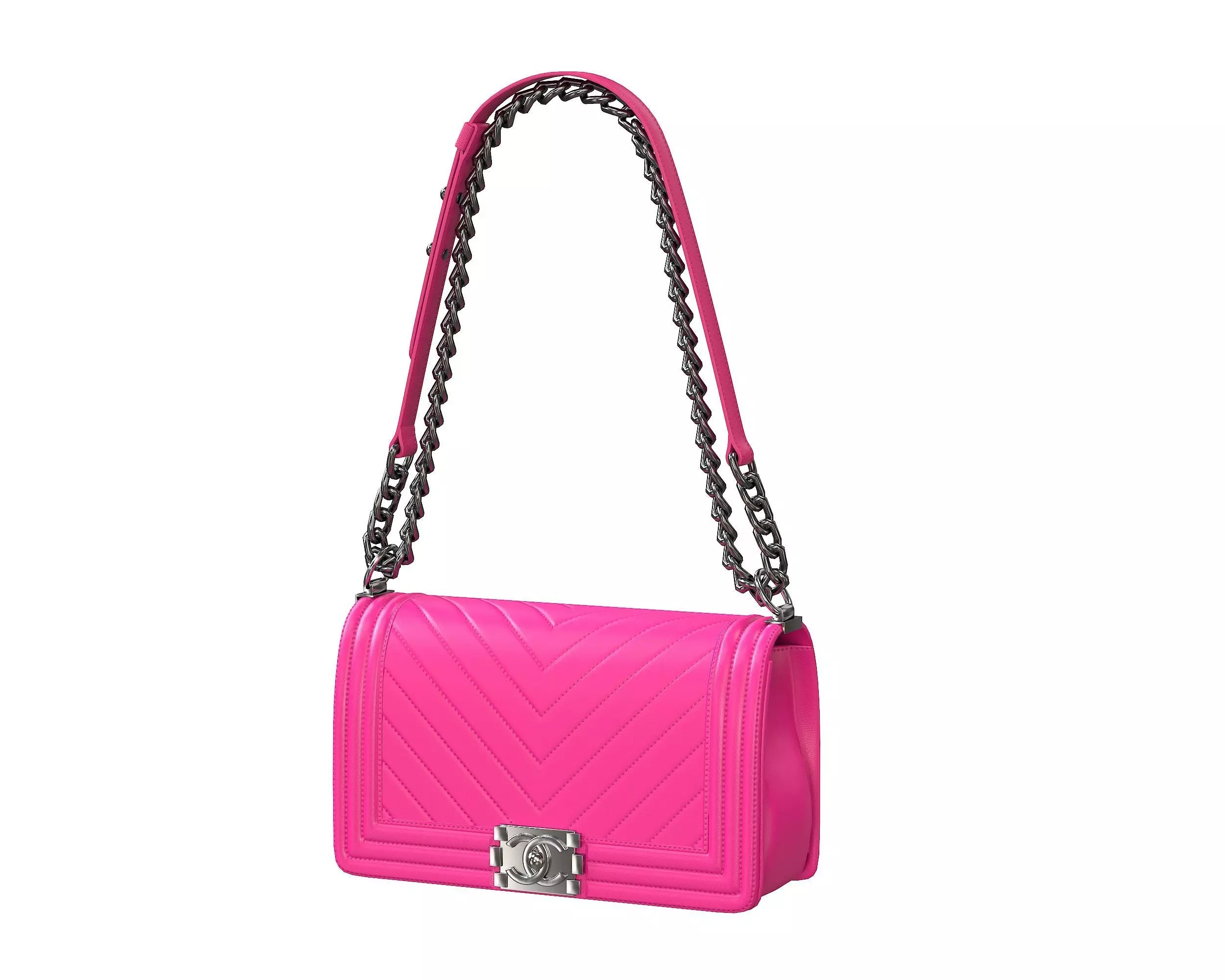 Boy Handbag Purple Leather Low-poly 3D model_0