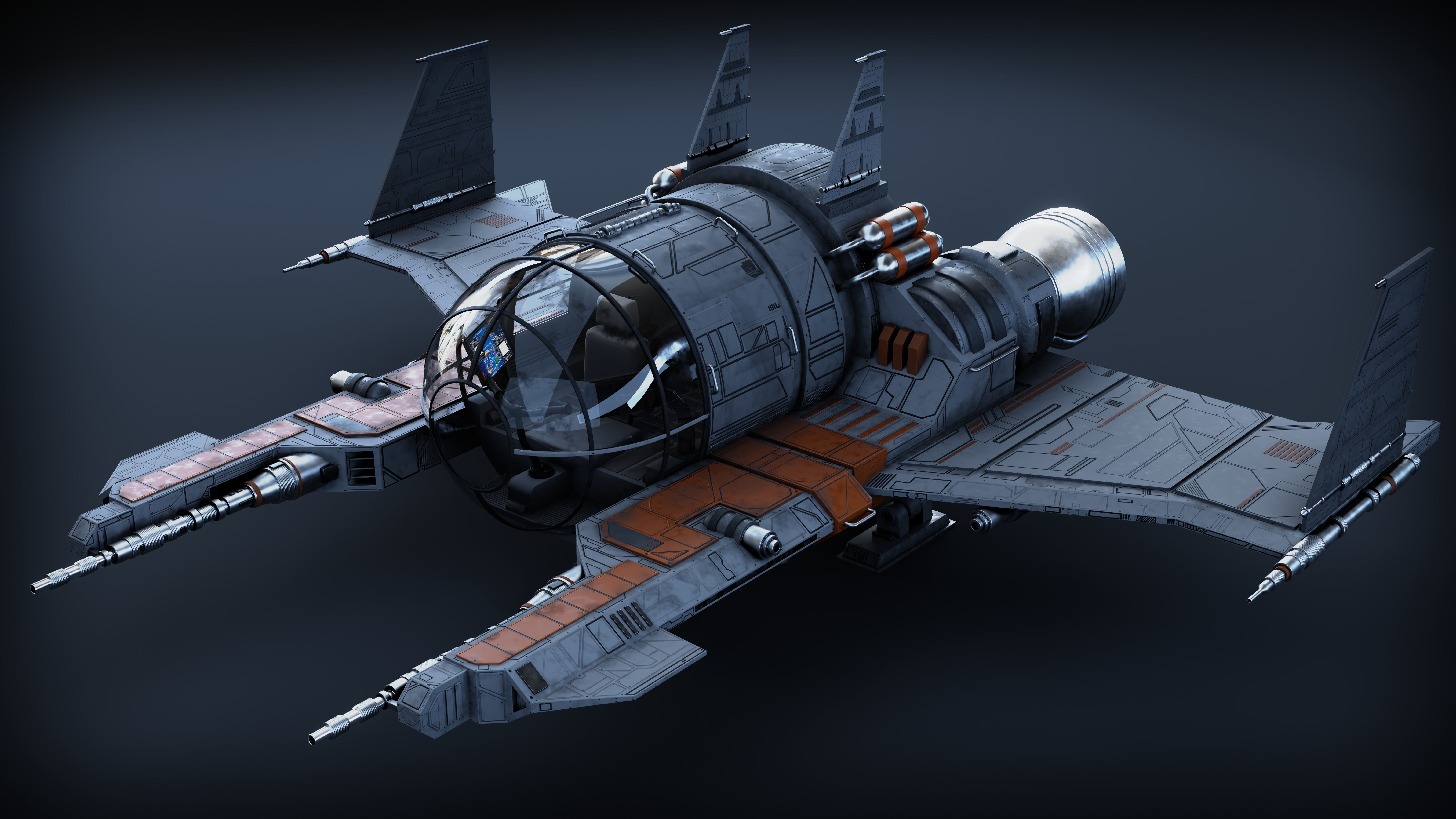 Spaceship 3d Model - Blender 3D model_7