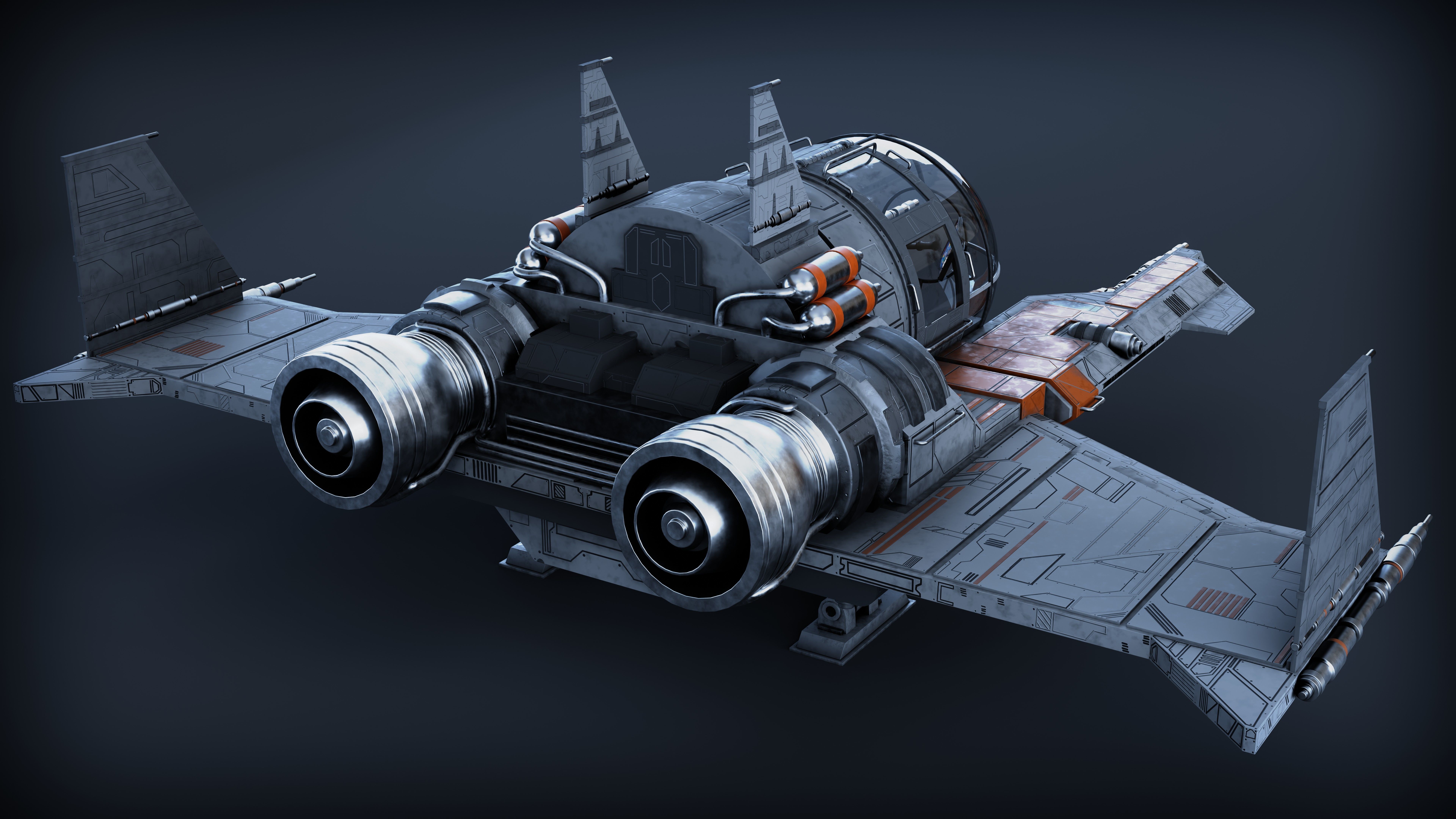 Spaceship 3d Model - Blender 3D model_9