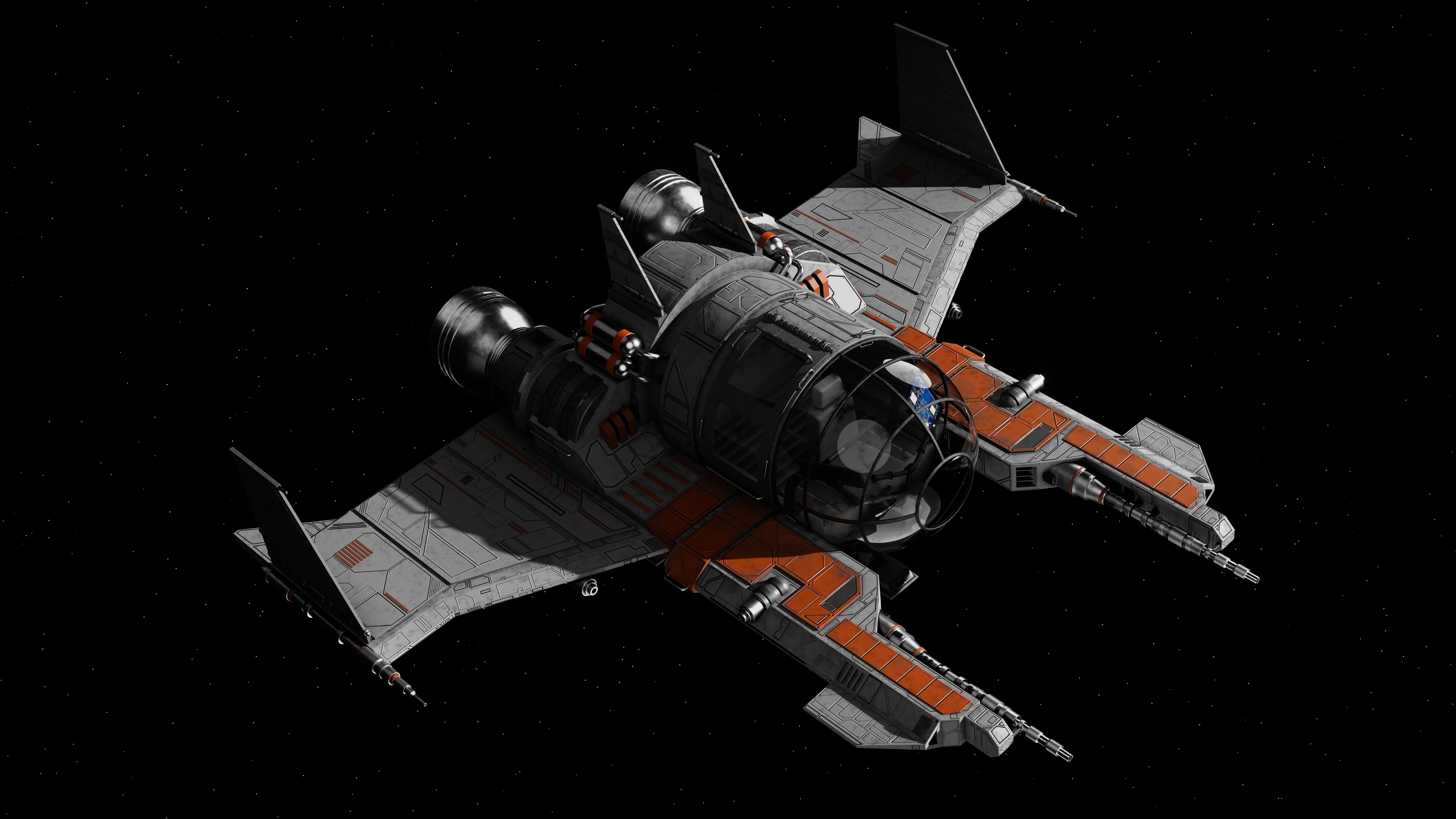 Spaceship 3d Model - Blender 3D model_2