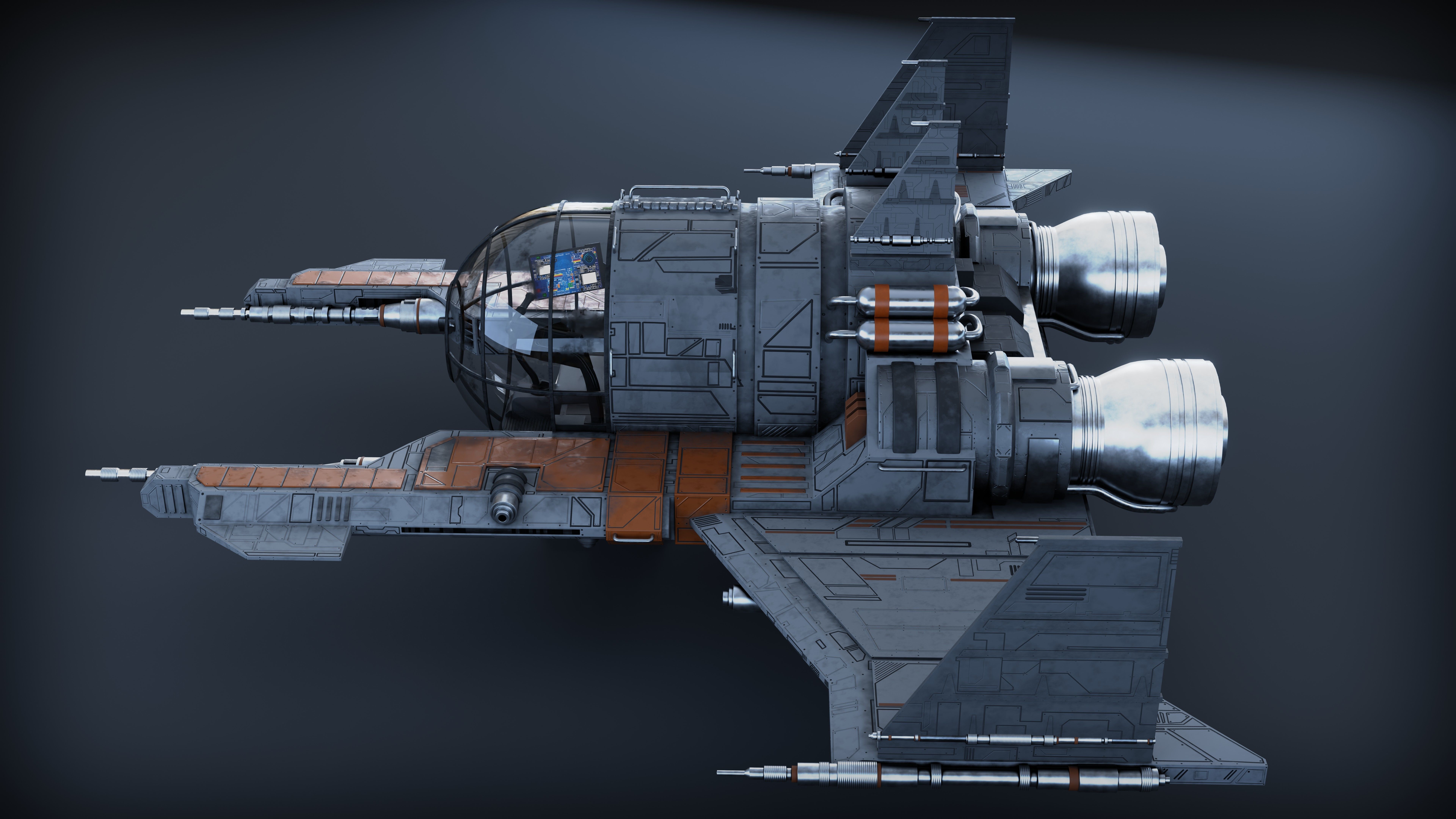Spaceship 3d Model - Blender 3D model_6