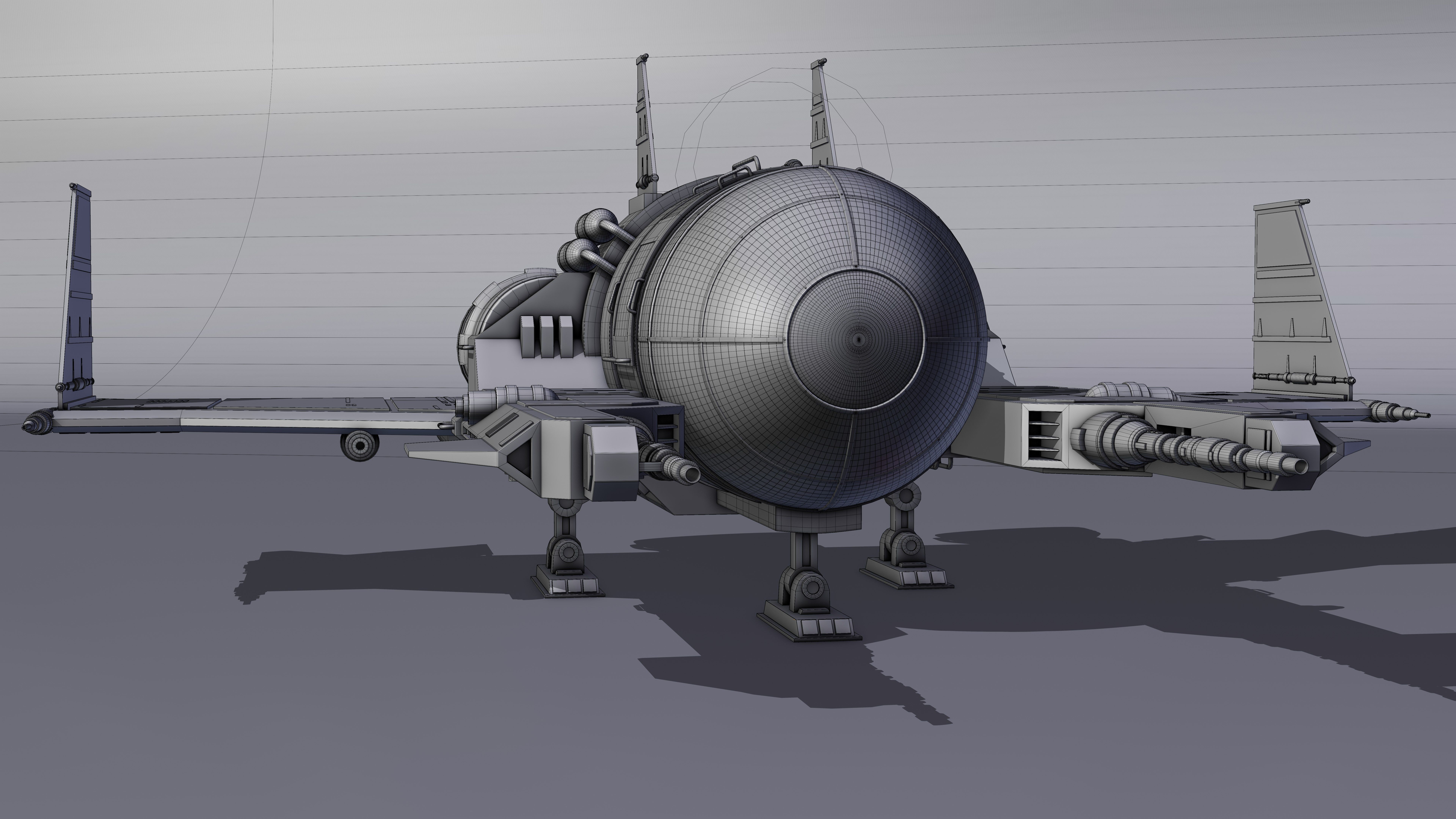 Spaceship 3d Model - Blender 3D model_29