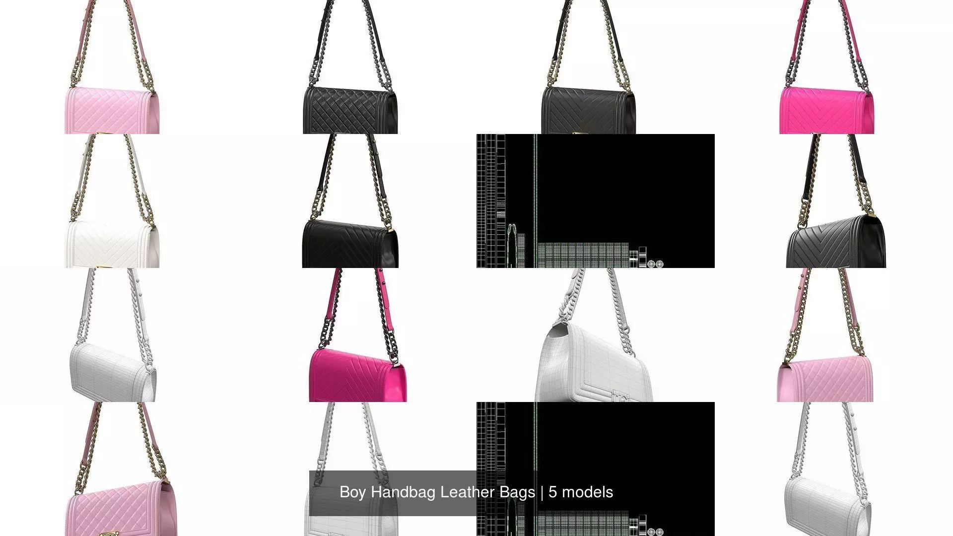 Boy Handbag Leather Bags 3D Model Collection_1
