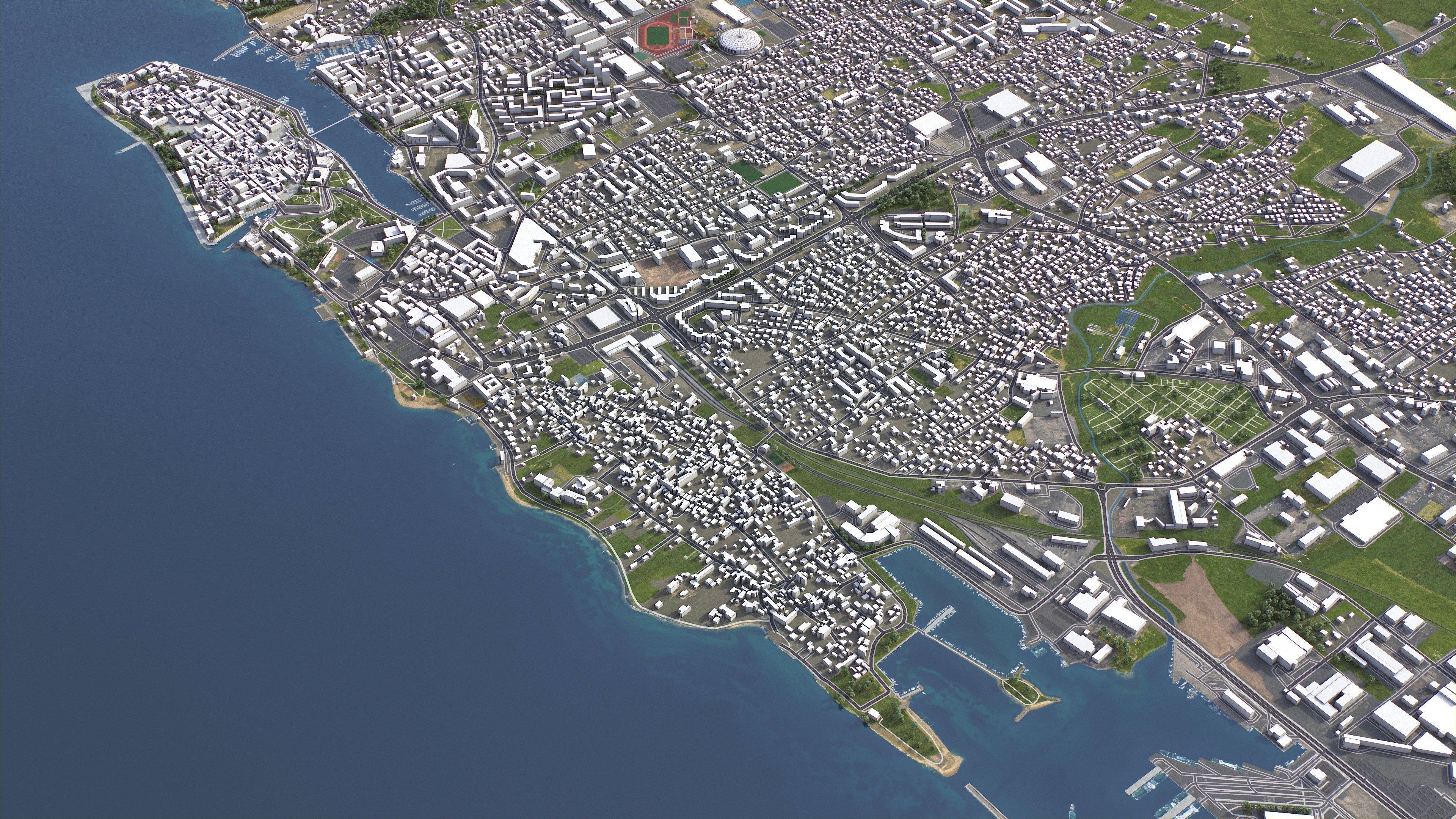 Zadar - 3D City Model Low-poly 3D model_1