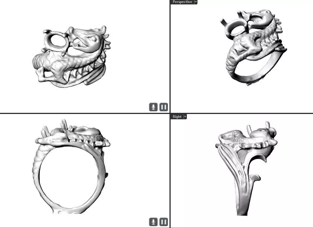 Dragon ring 3D print model_0