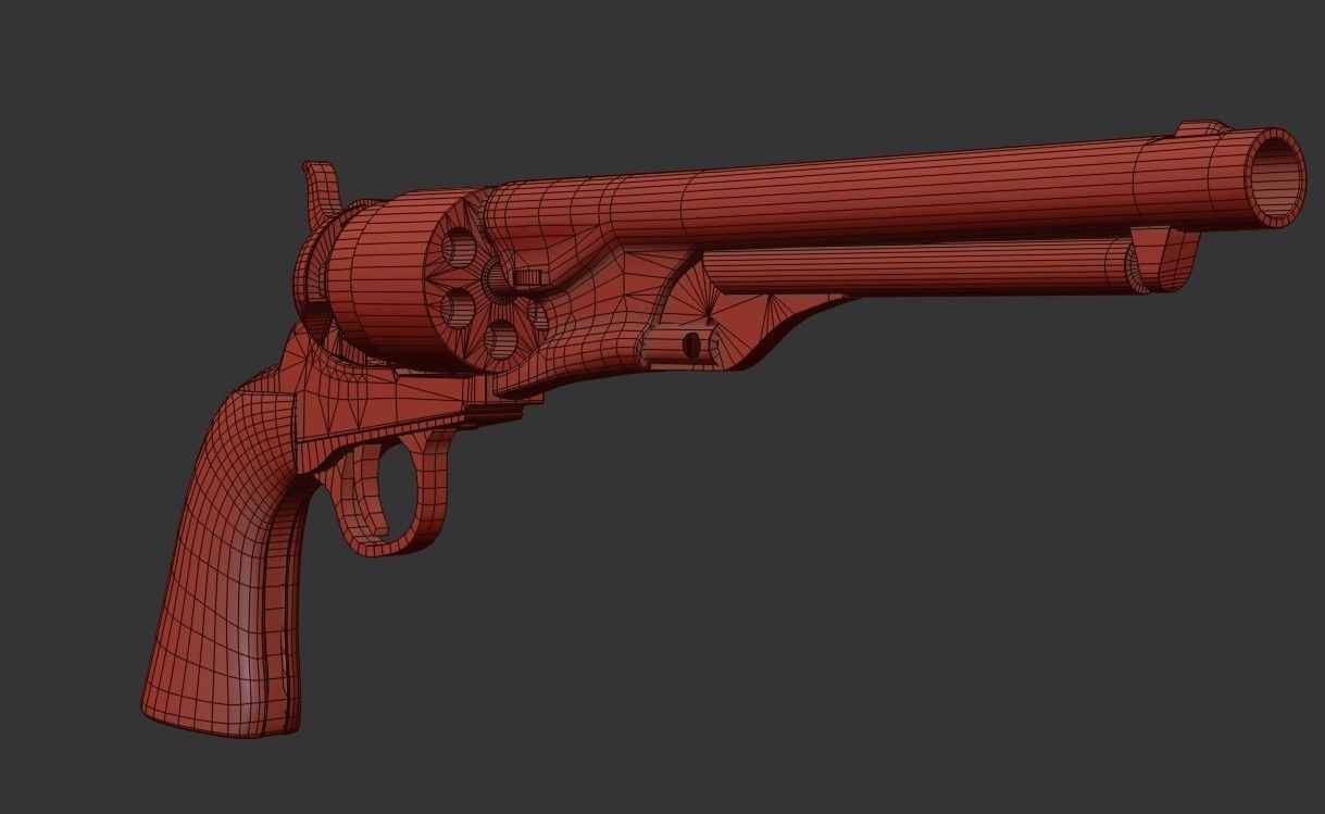 Colt Army Model 1860 Revolver Low-poly 3D model_29
