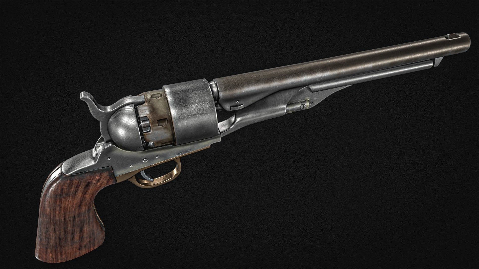 Colt Army Model 1860 Revolver Low-poly 3D model_20