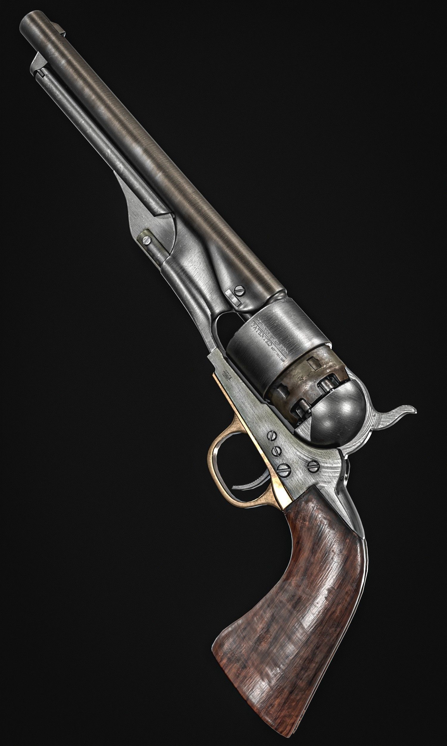 Colt Army Model 1860 Revolver Low-poly 3D model_15