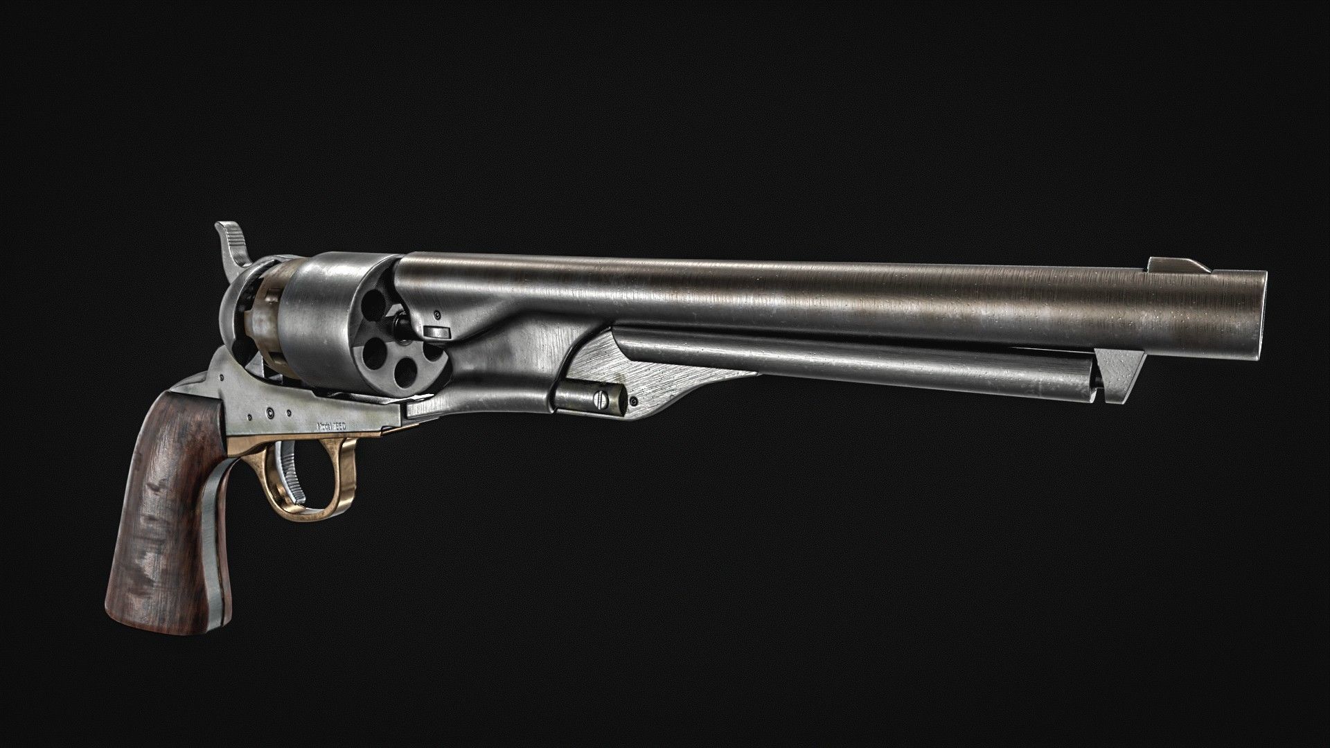 Colt Army Model 1860 Revolver Low-poly 3D model_18