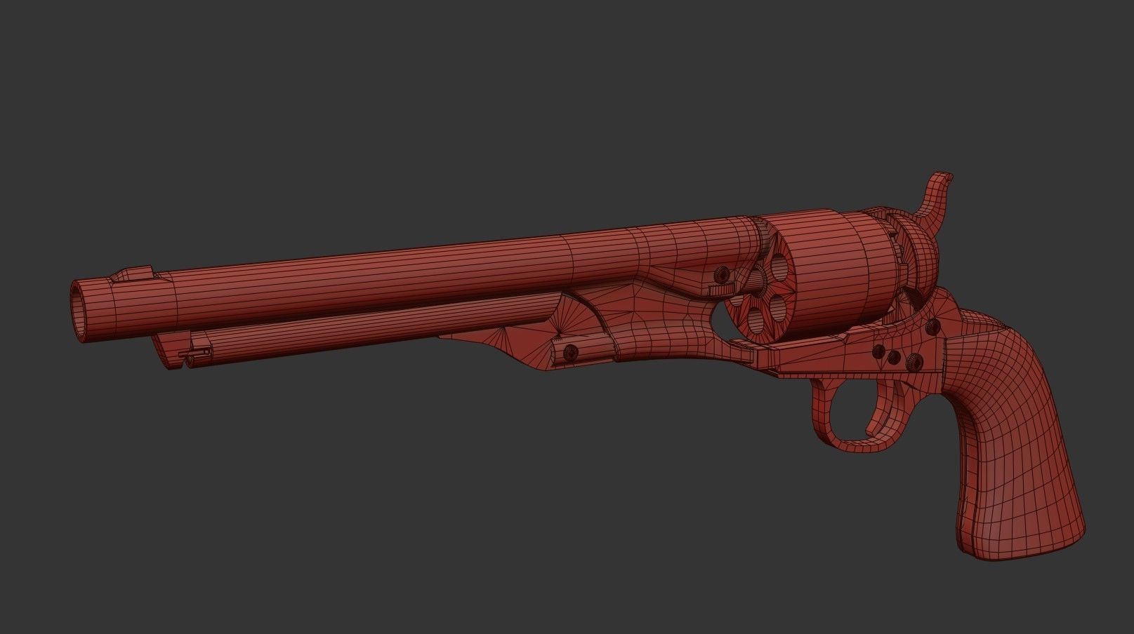 Colt Army Model 1860 Revolver Low-poly 3D model_26