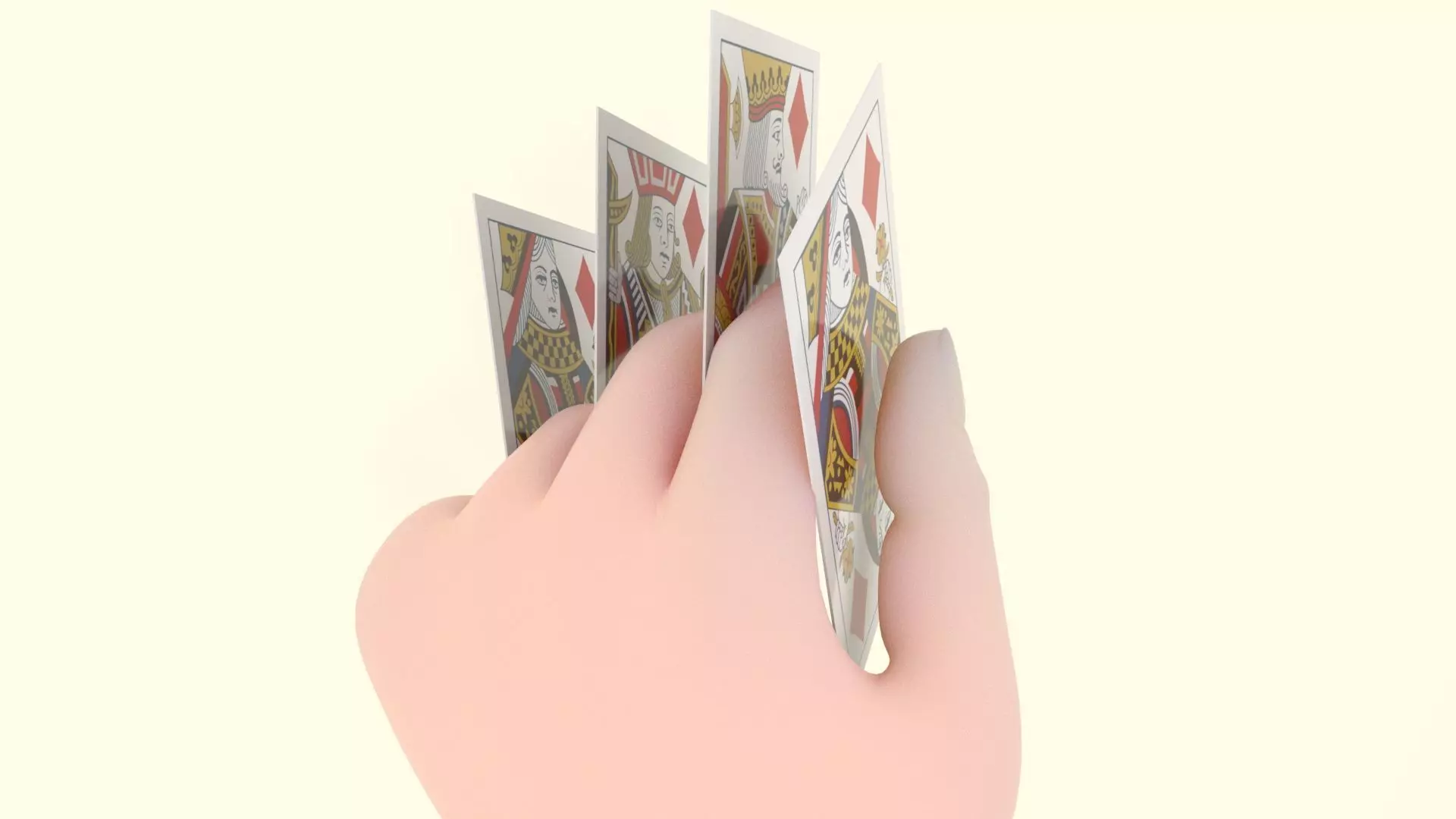 Playing Cards Low-poly 3D model