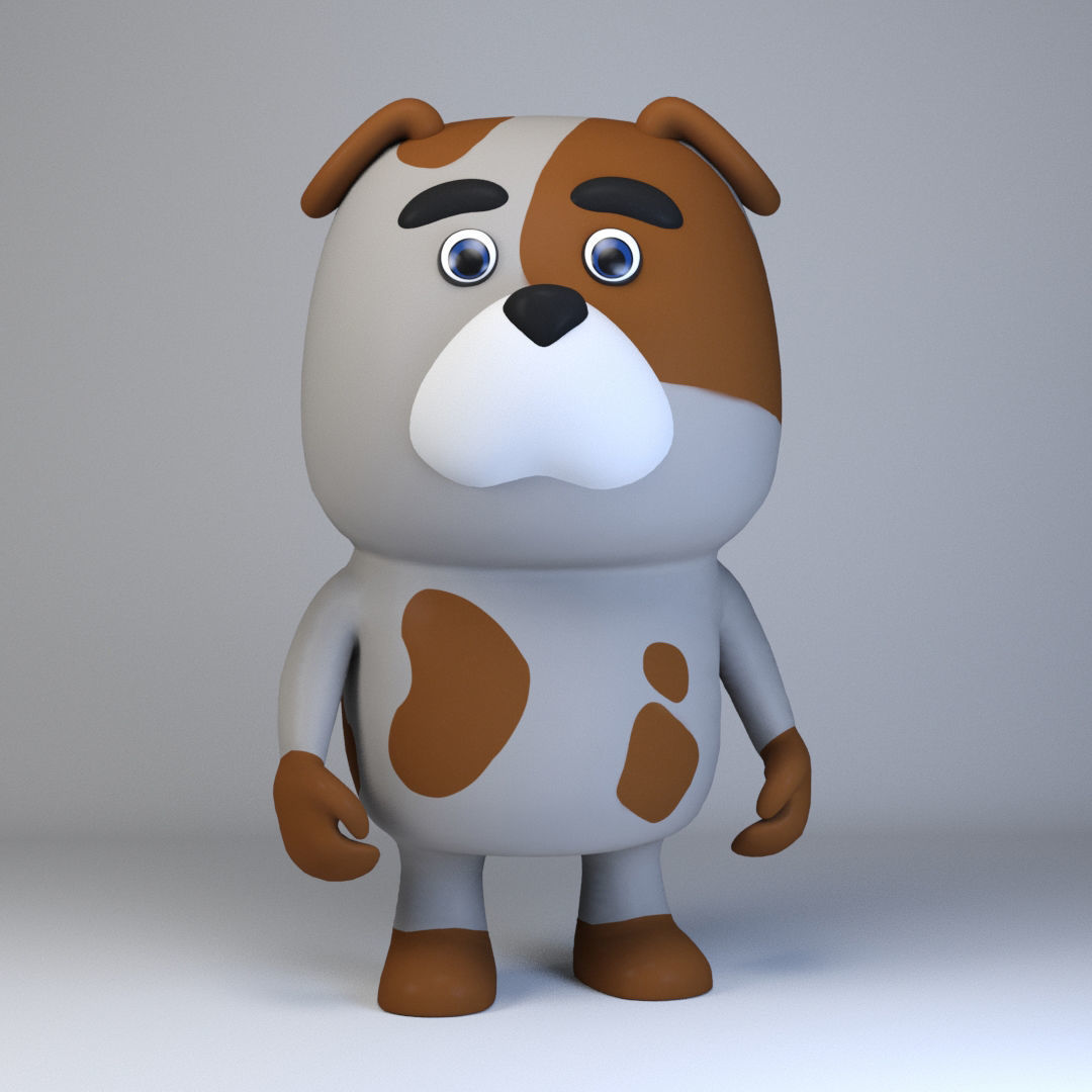 Cartoonish Humanoid Dog Character - Ready for Rigging Low-poly 3D model_5