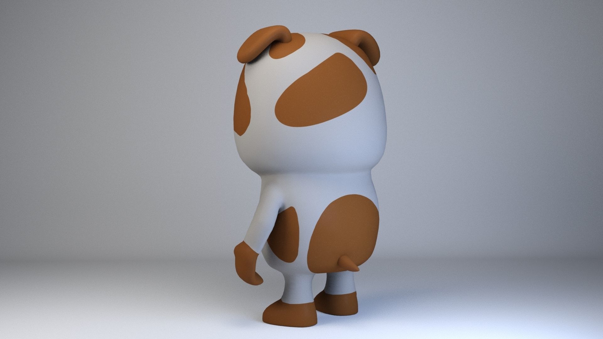 Cartoonish Humanoid Dog Character - Ready for Rigging Low-poly 3D model_2