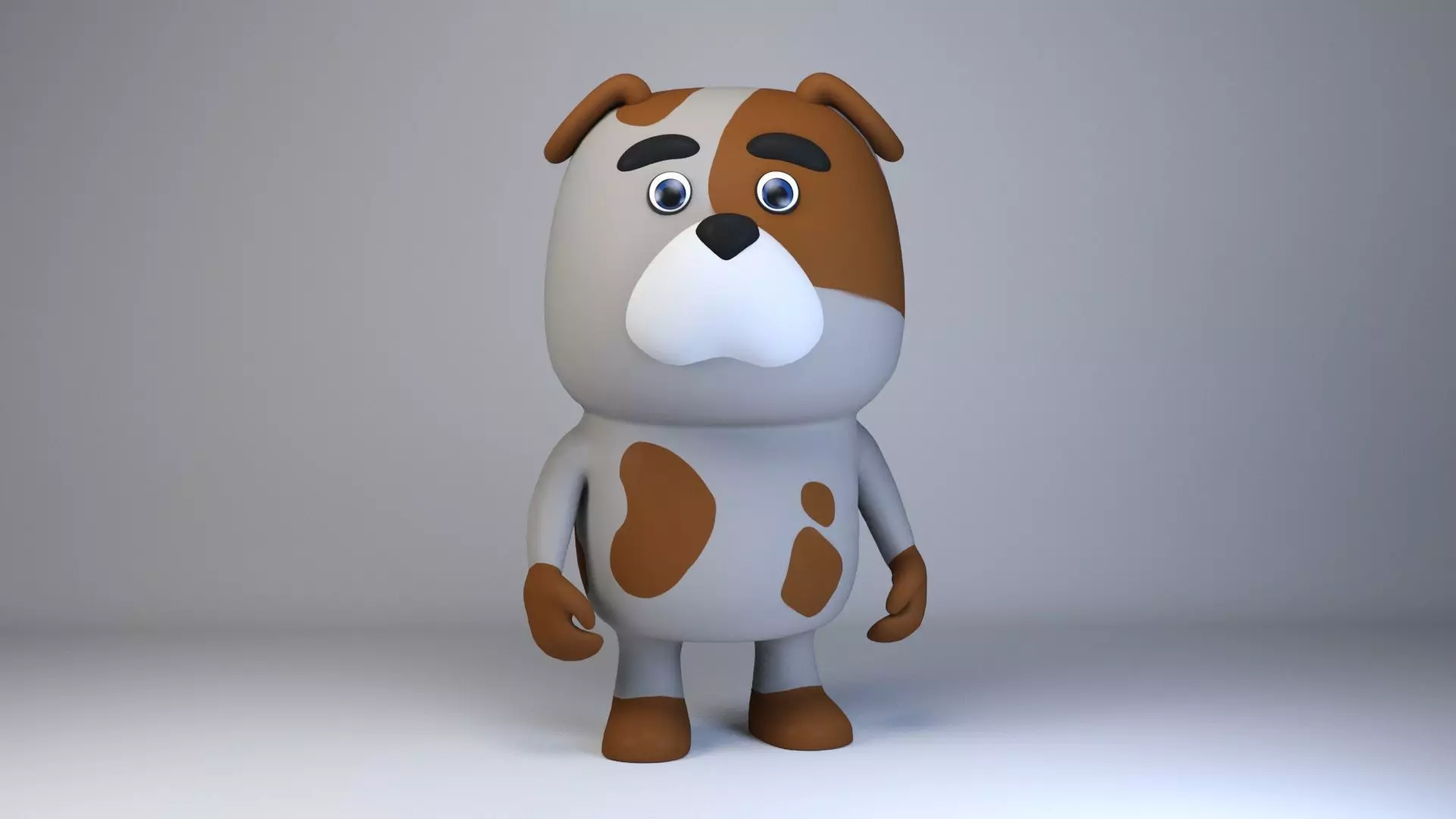 Cartoonish Humanoid Dog Character - Ready for Rigging Low-poly 3D model_0