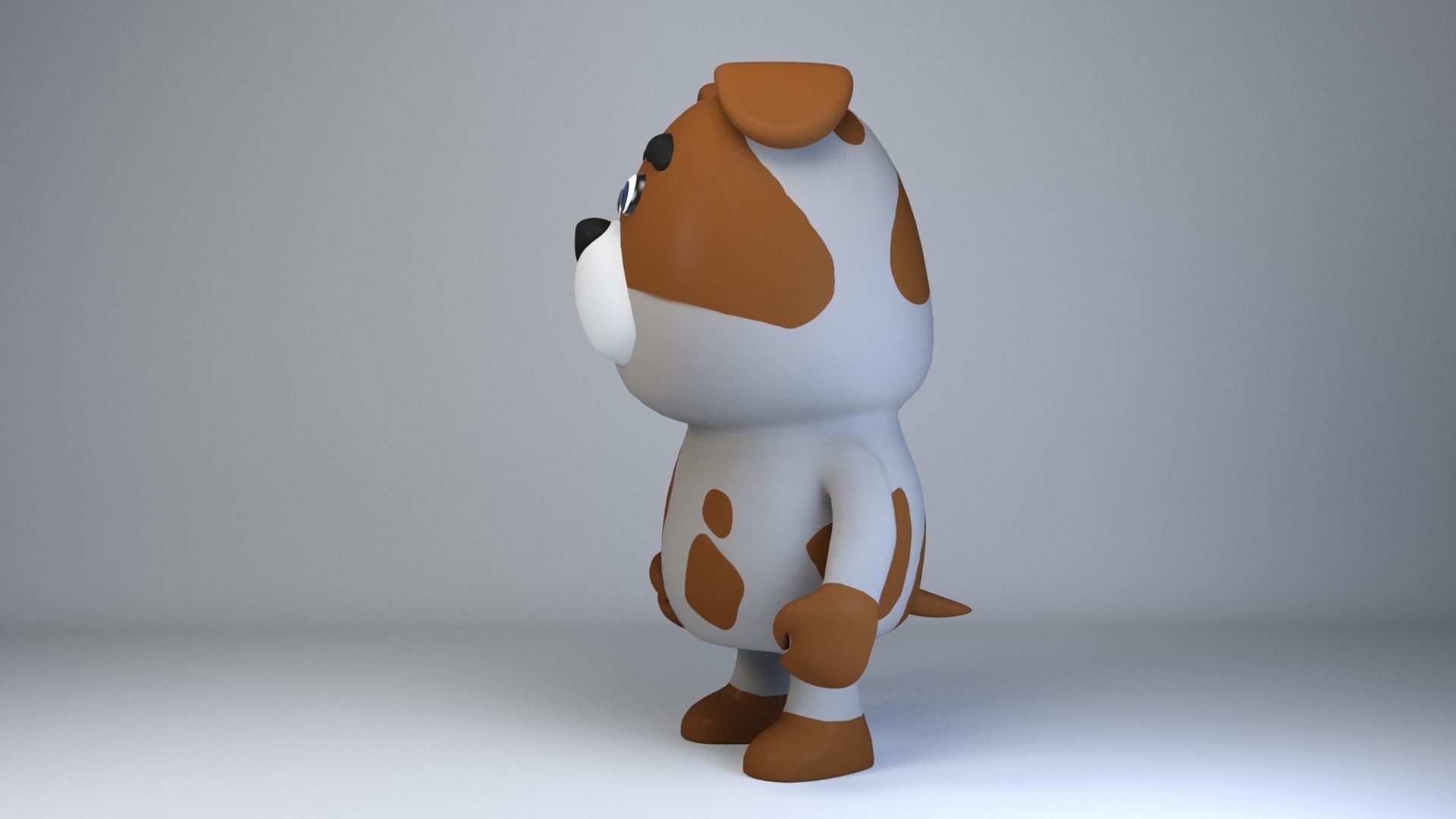 Cartoonish Humanoid Dog Character - Ready for Rigging Low-poly 3D model_3
