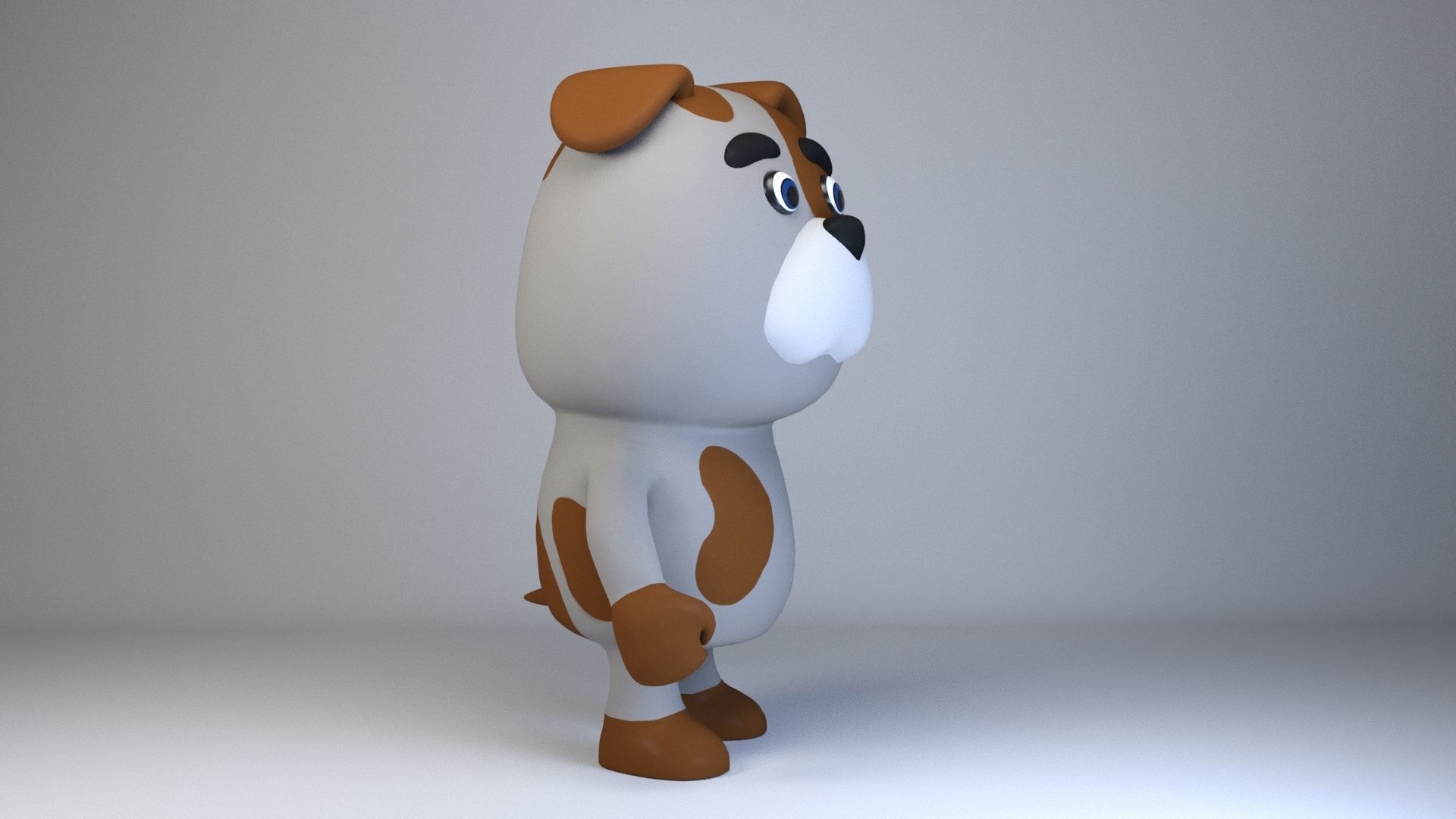Cartoonish Humanoid Dog Character - Ready for Rigging Low-poly 3D model_1