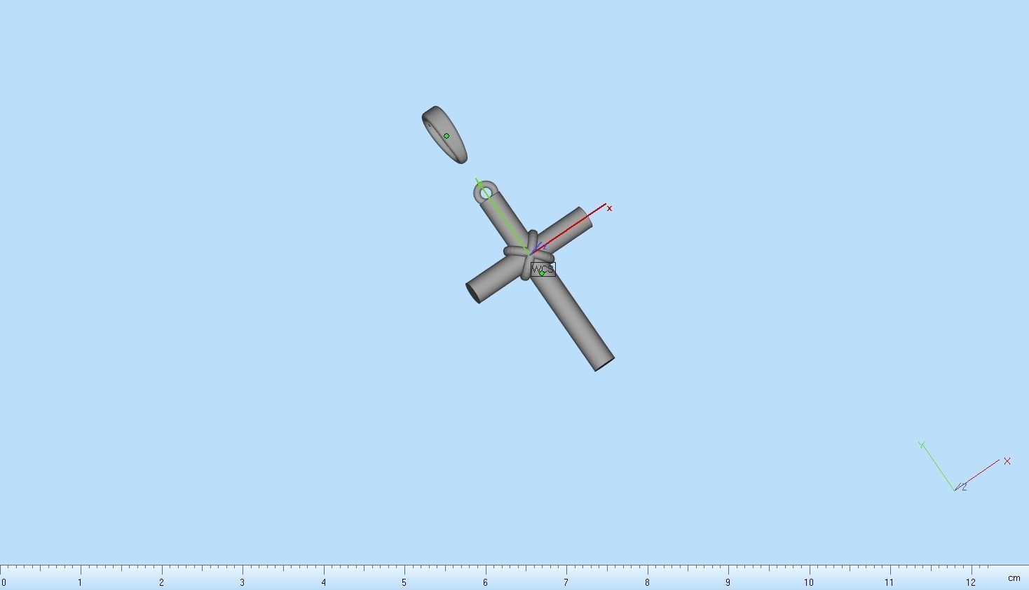 Lightweight tube cross model 525 3D print model_11