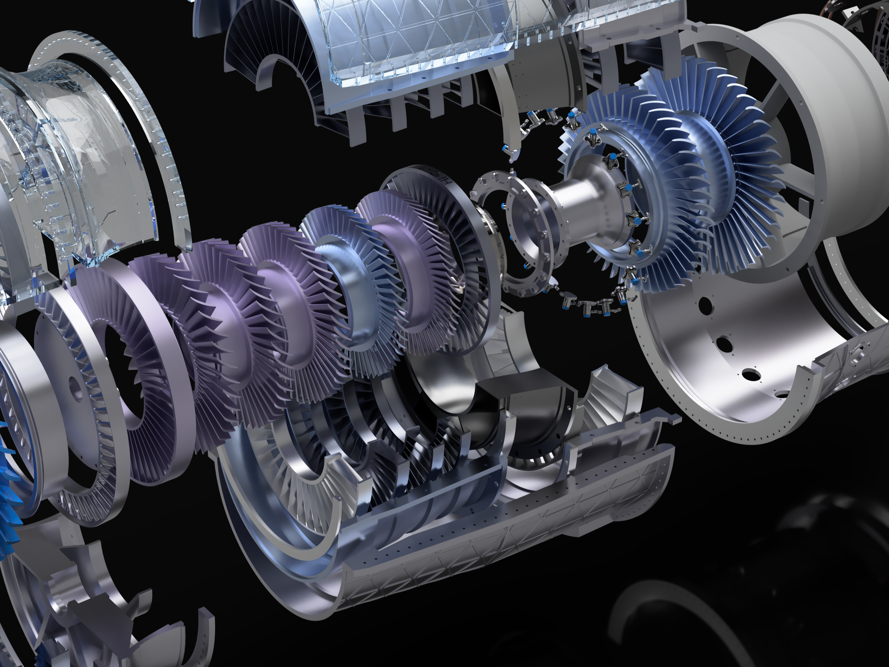 PRATT and WHITNEY F119 F135 Turbine Jet Engine 3D print model_20