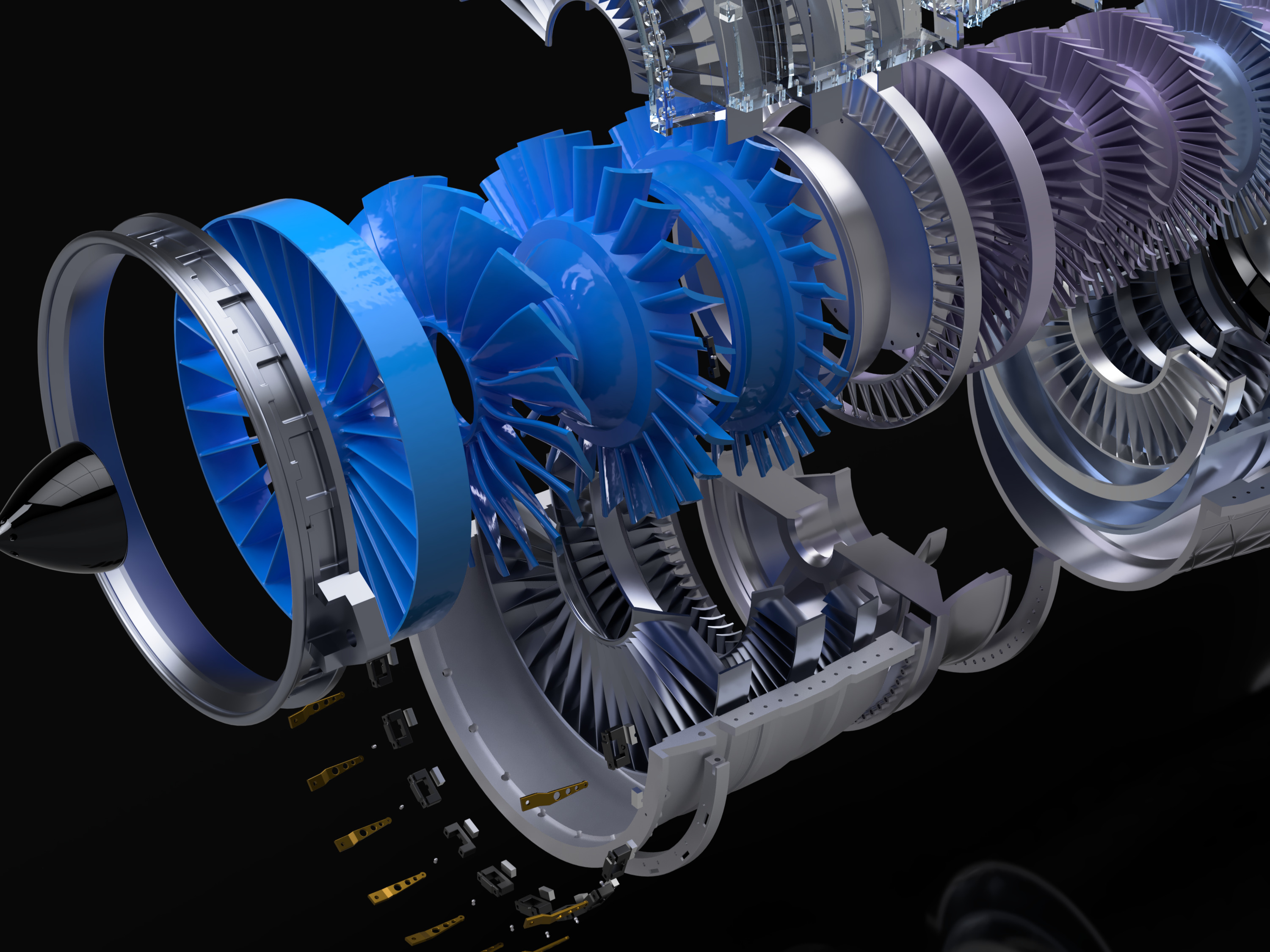 PRATT and WHITNEY F119 F135 Turbine Jet Engine 3D print model_19