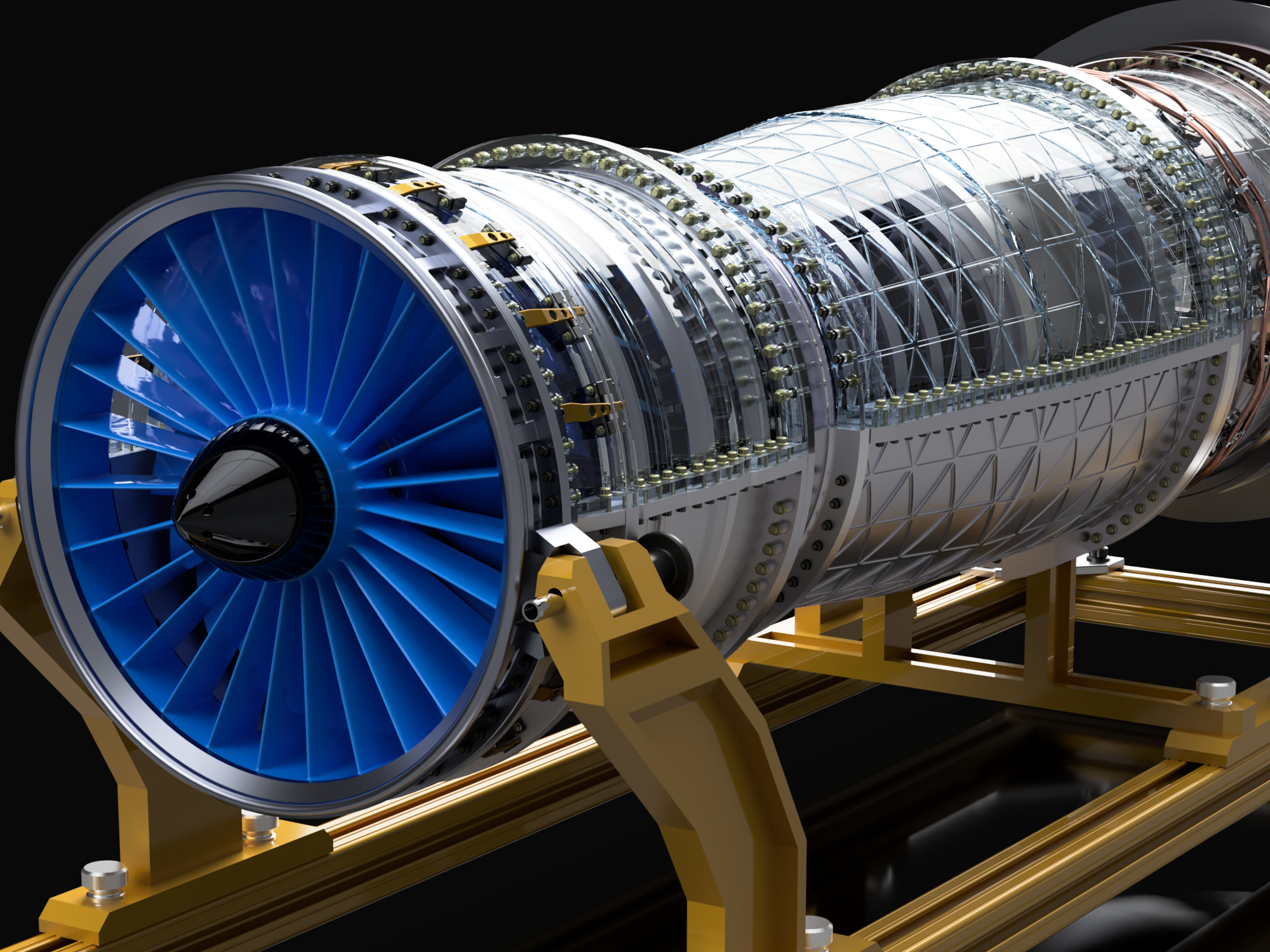 PRATT and WHITNEY F119 F135 Turbine Jet Engine 3D print model_4
