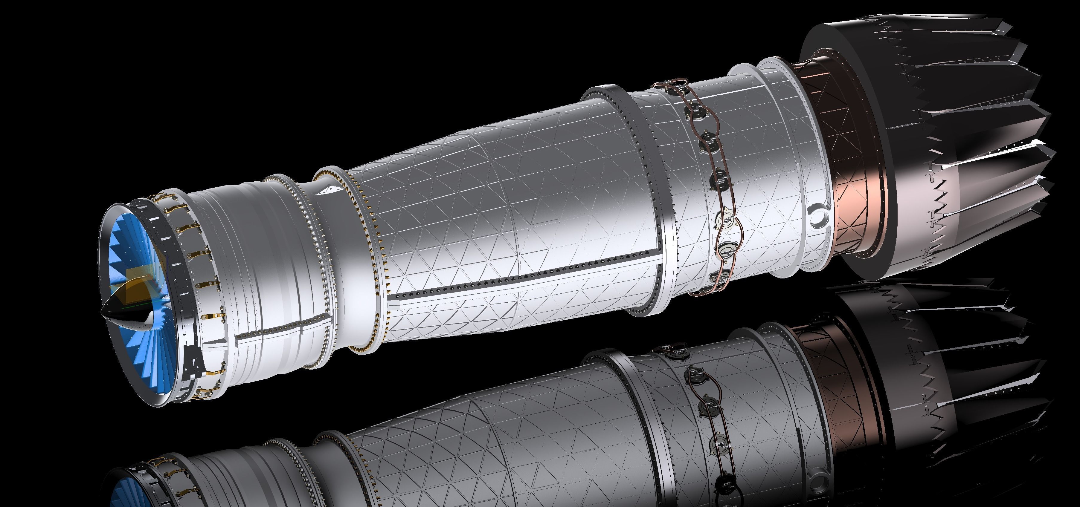 PRATT and WHITNEY F119 F135 Turbine Jet Engine 3D print model_7