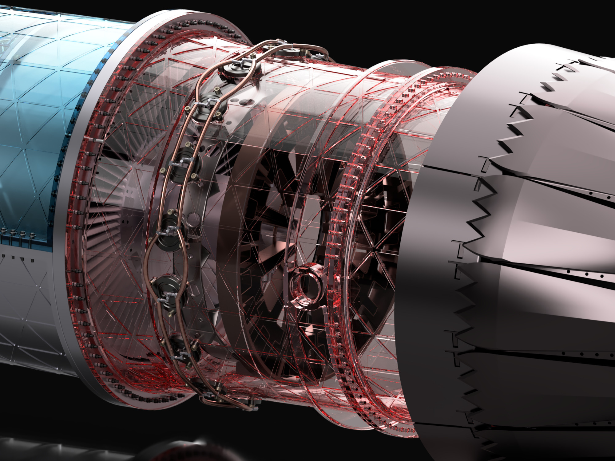 PRATT and WHITNEY F119 F135 Turbine Jet Engine 3D print model_12