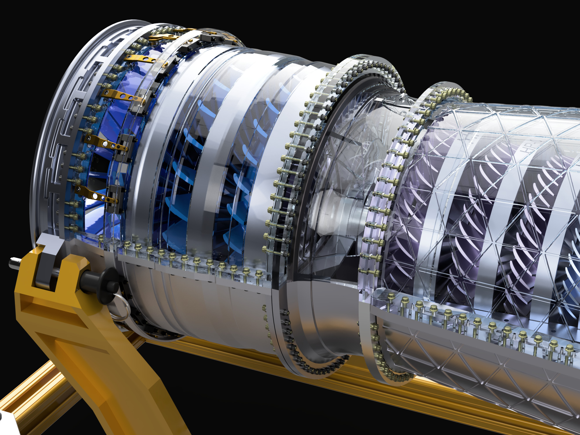 PRATT and WHITNEY F119 F135 Turbine Jet Engine 3D print model_5