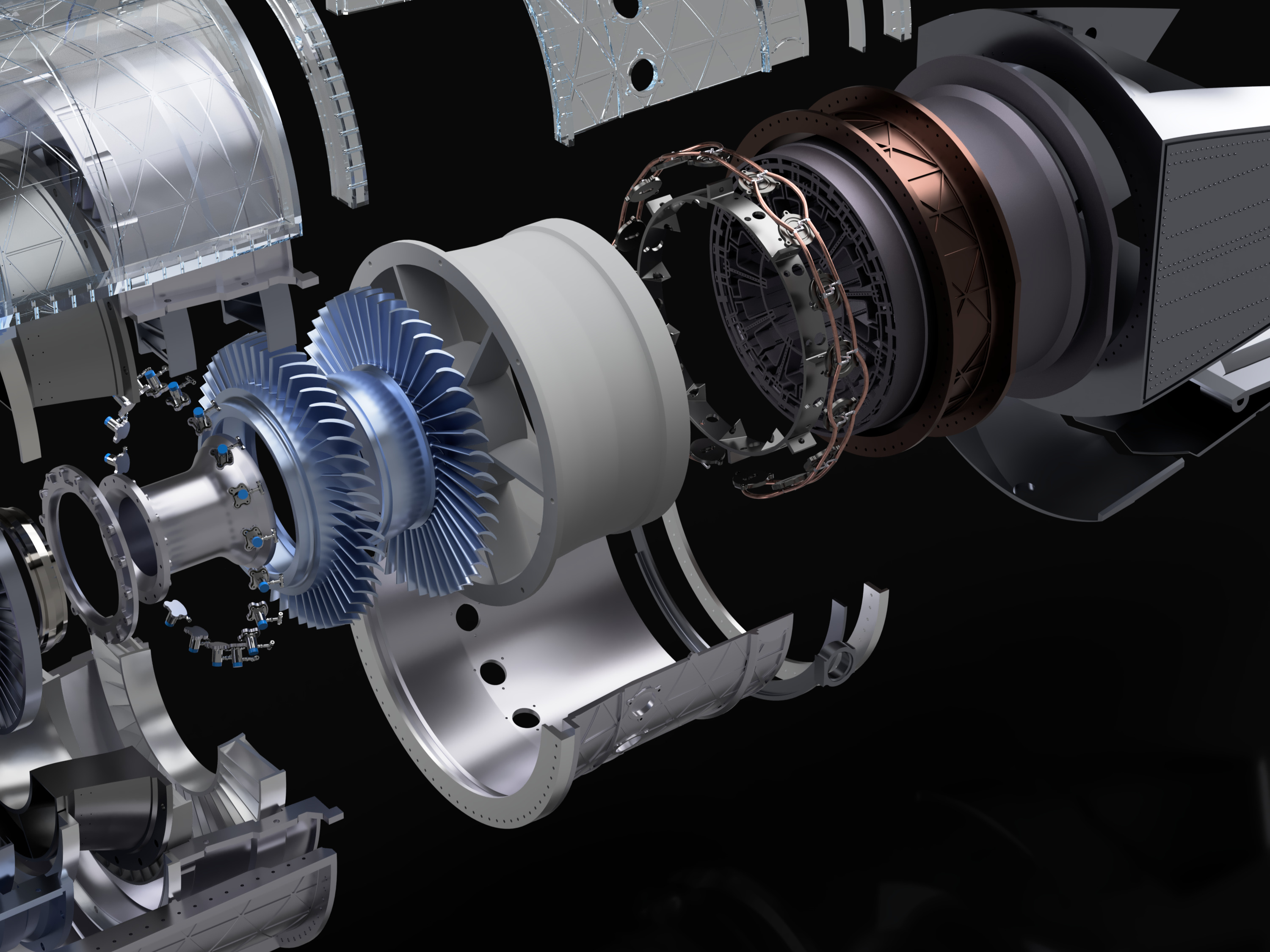 PRATT and WHITNEY F119 F135 Turbine Jet Engine 3D print model_21