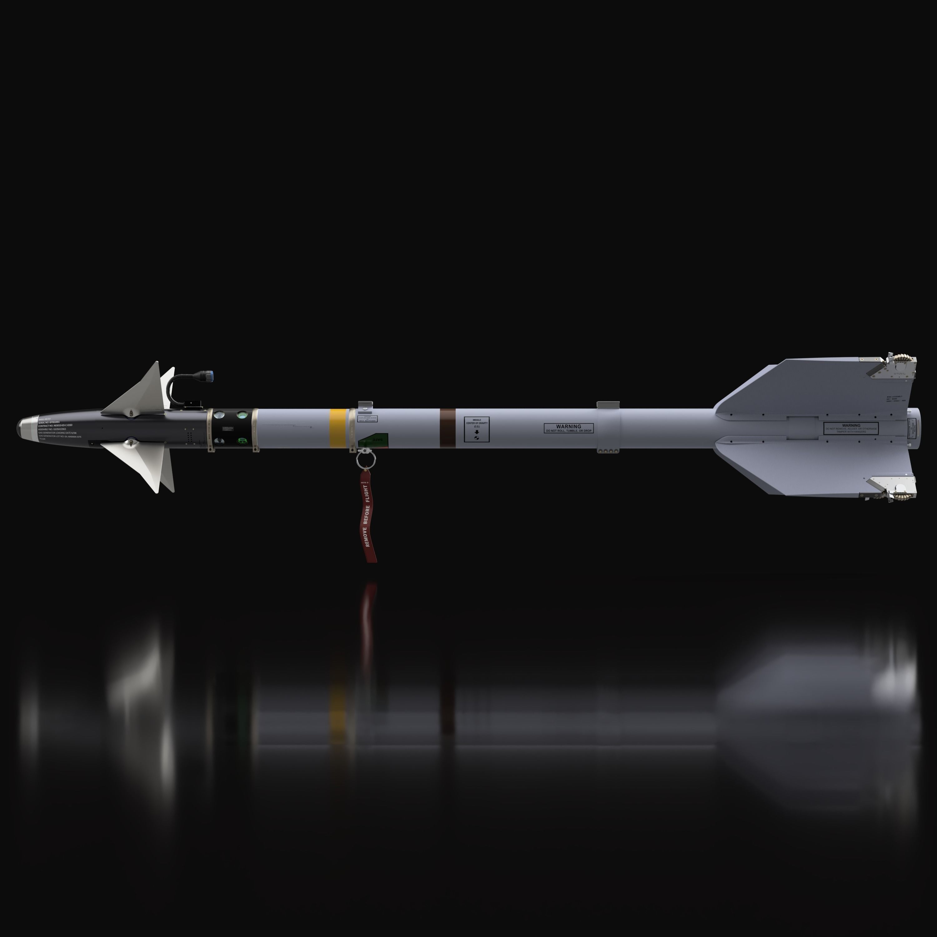 AIM-9L Sidewinder SIMPLIFIED - Extreme Detail - 3D Print Ready 3D print model_8