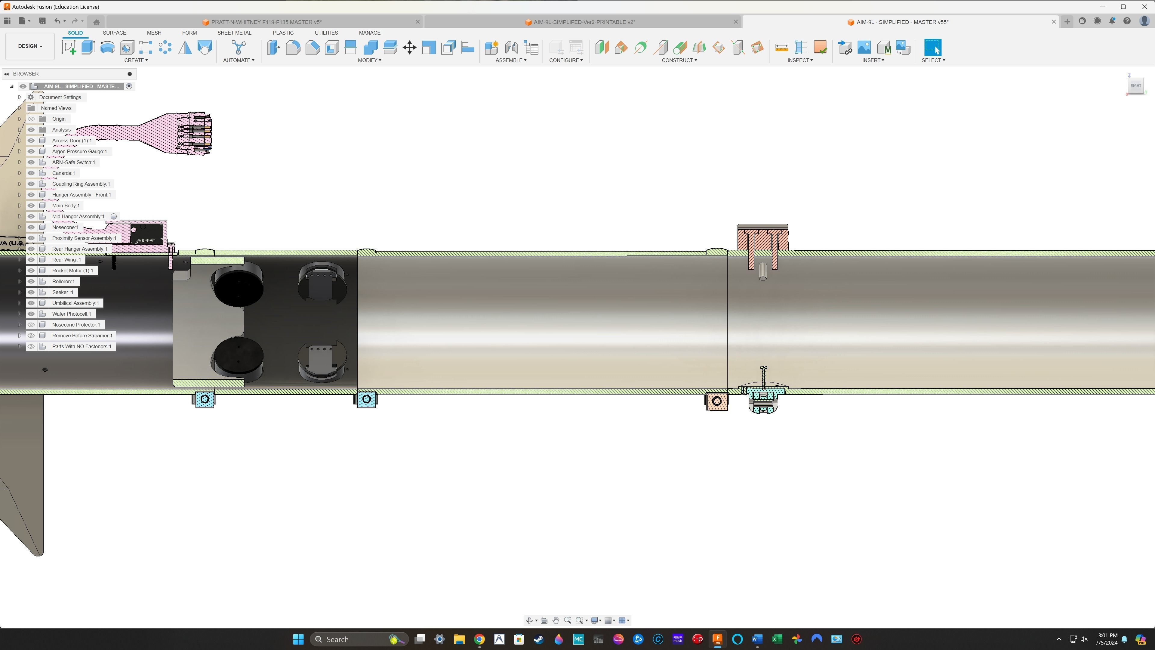 AIM-9L Sidewinder SIMPLIFIED - Extreme Detail - 3D Print Ready 3D print model_19
