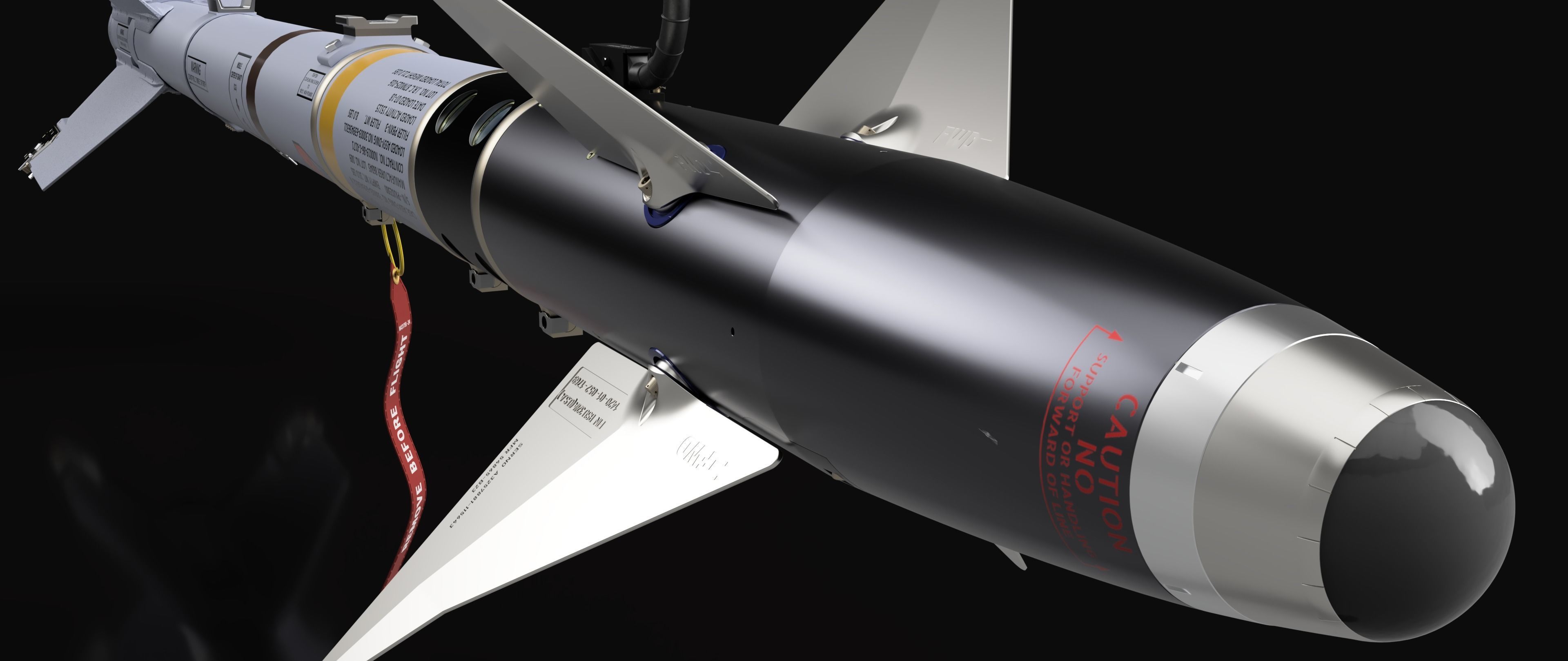 AIM-9L Sidewinder SIMPLIFIED - Extreme Detail - 3D Print Ready 3D print model_11