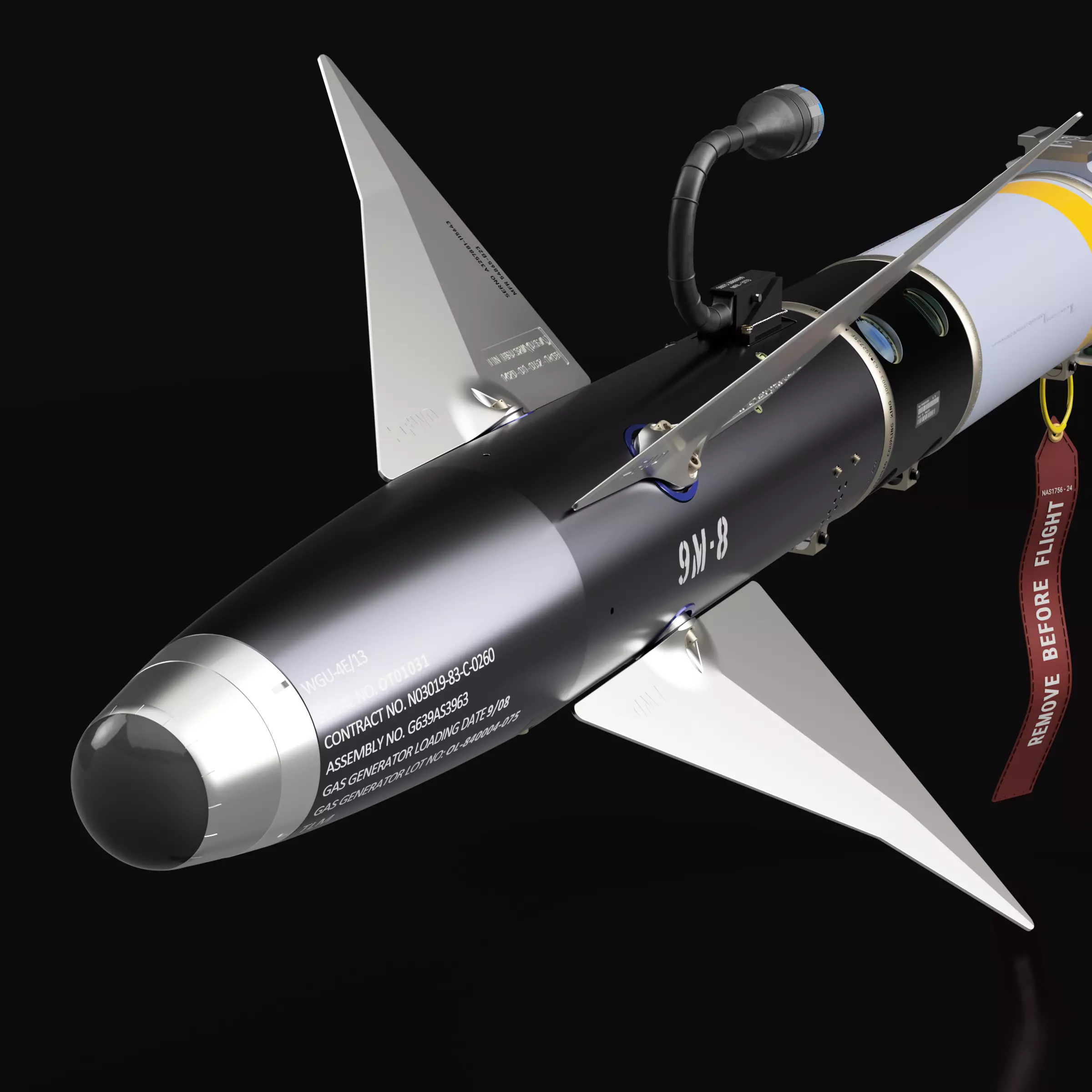 AIM-9L Sidewinder SIMPLIFIED - Extreme Detail - 3D Print Ready 3D print model_0