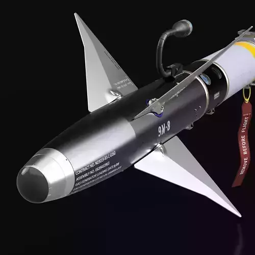AIM-9L Sidewinder SIMPLIFIED - Extreme Detail - 3D Print Ready 3D print model