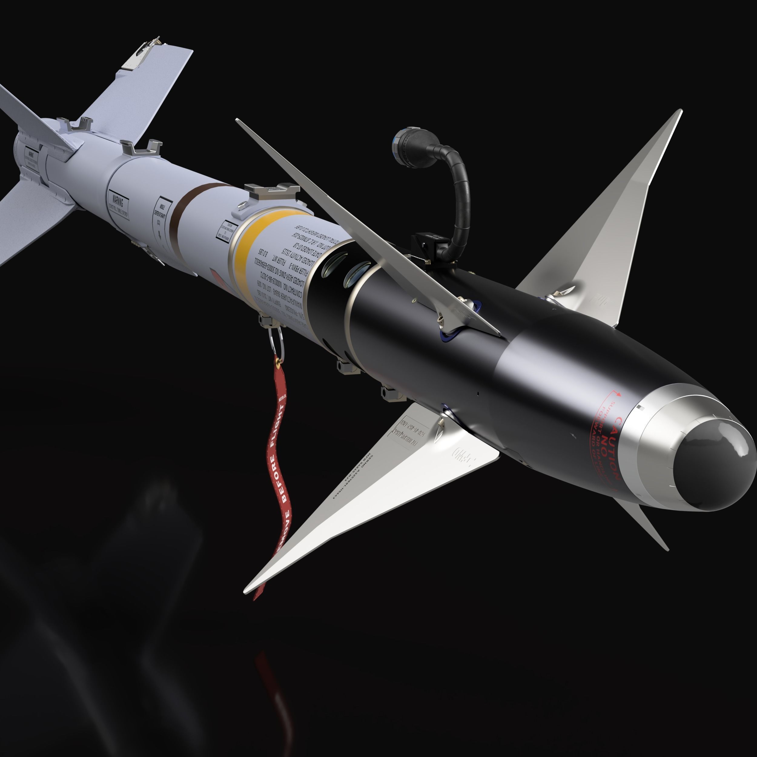 AIM-9L Sidewinder SIMPLIFIED - Extreme Detail - 3D Print Ready 3D print model_14