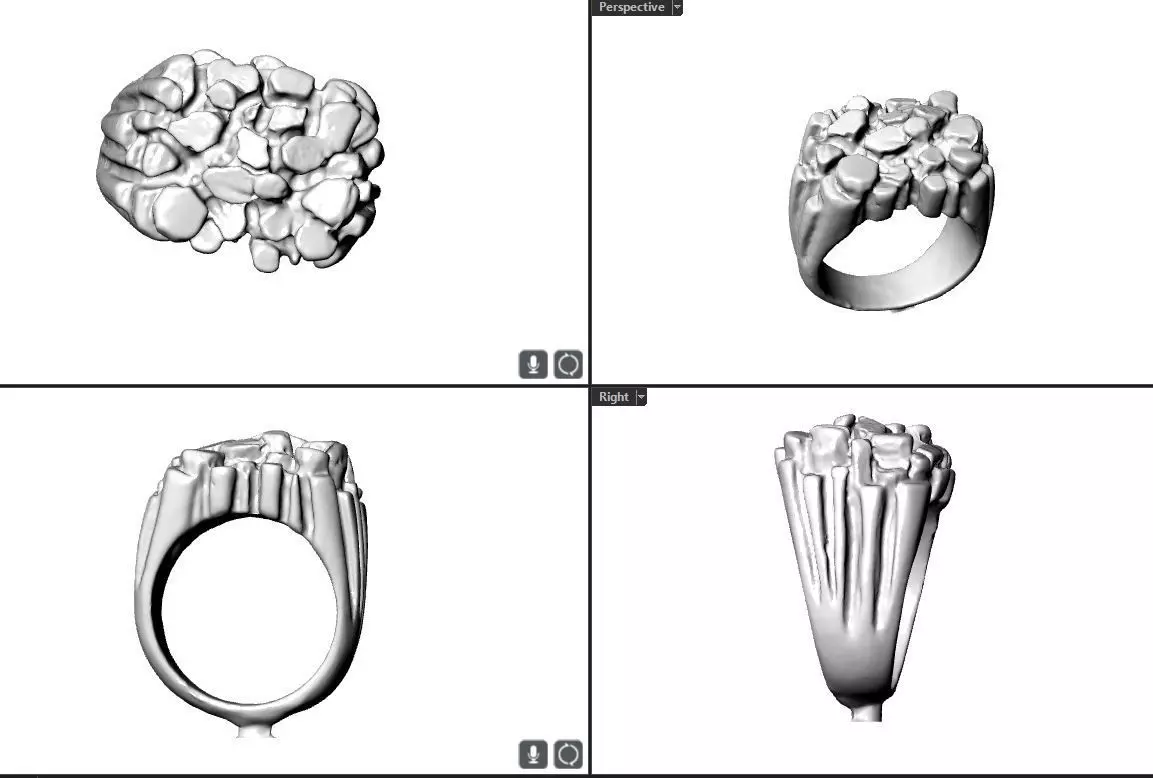 Nugget ring Old School  3D print model_0