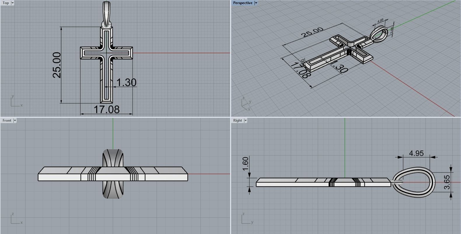 Lightweight  cross model 528 3D print model_3