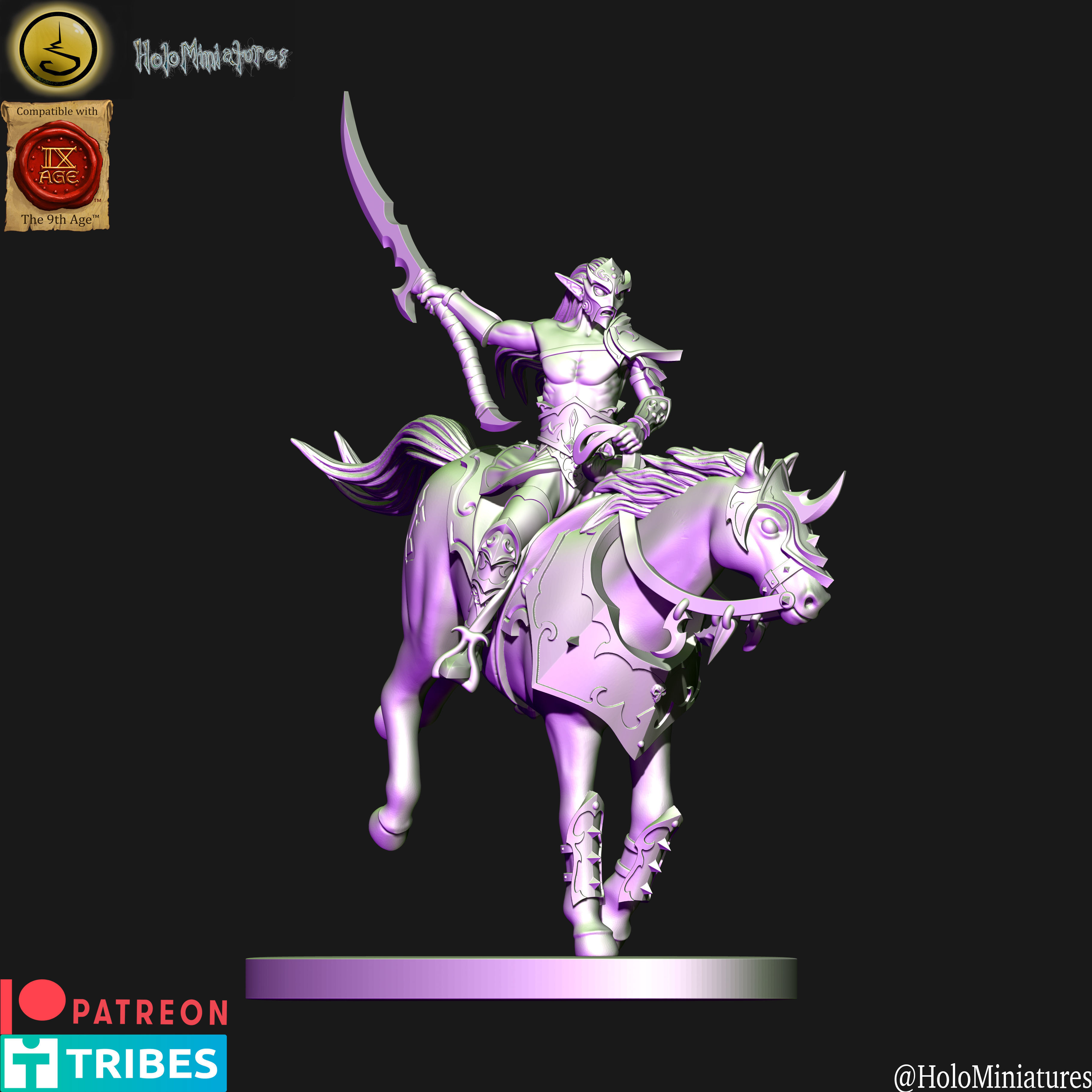 Dark elves Dread Acolytes unit  3D print model_16