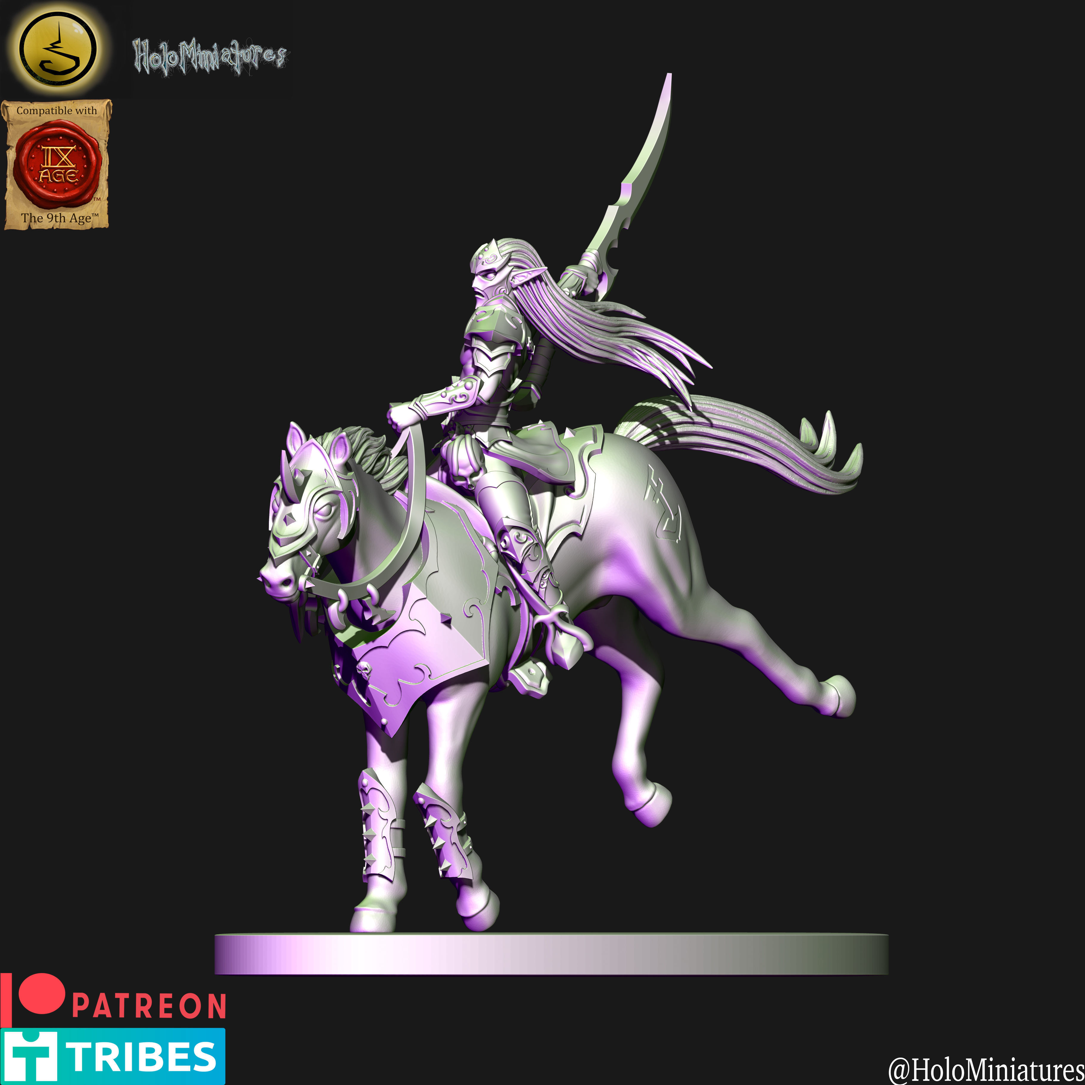 Dark elves Dread Acolytes unit  3D print model_6