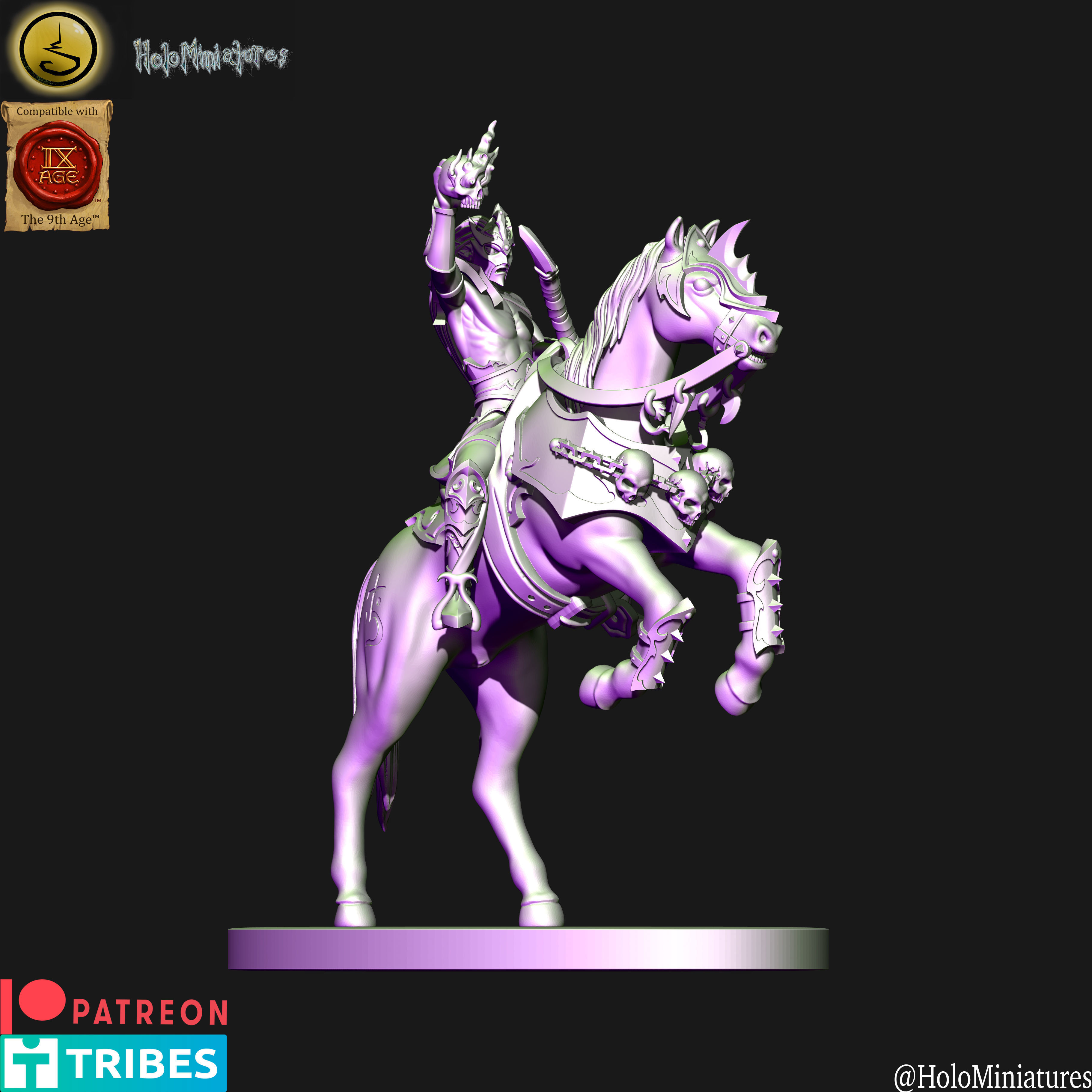 Dark elves Dread Acolytes unit  3D print model_10
